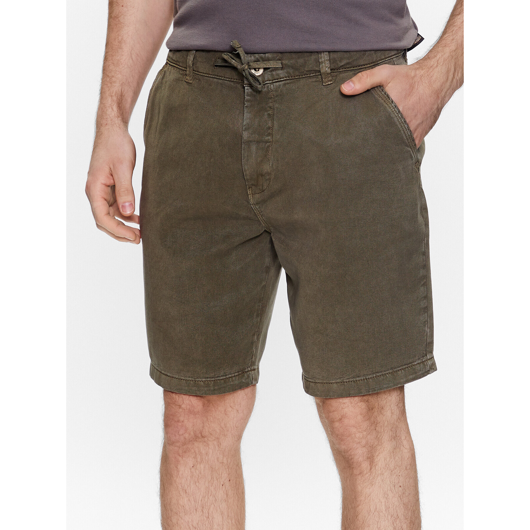 INDICODE Шорти от плат Vino 70-644 Каки Regular Fit - Pepit.bg