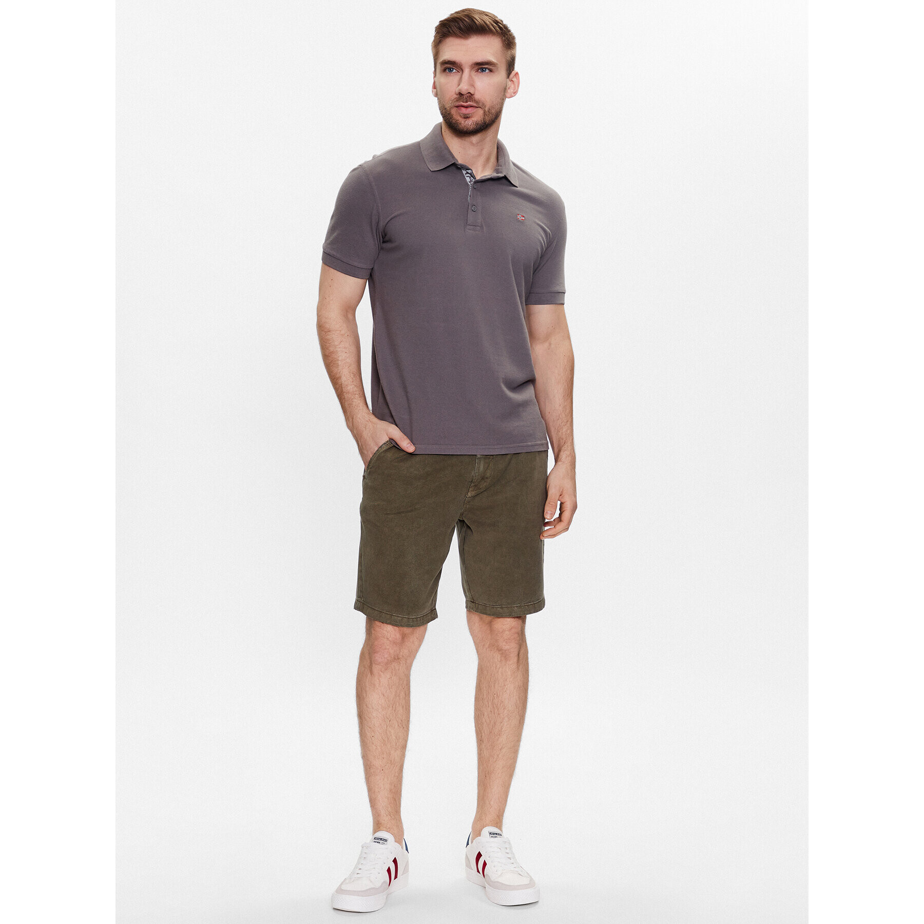 INDICODE Шорти от плат Vino 70-644 Каки Regular Fit - Pepit.bg
