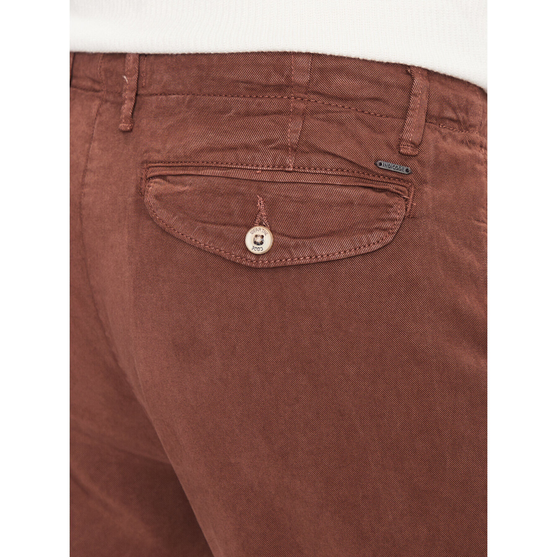 INDICODE Текстилни панталони Ville 60-291 Кафяв Regular Fit - Pepit.bg
