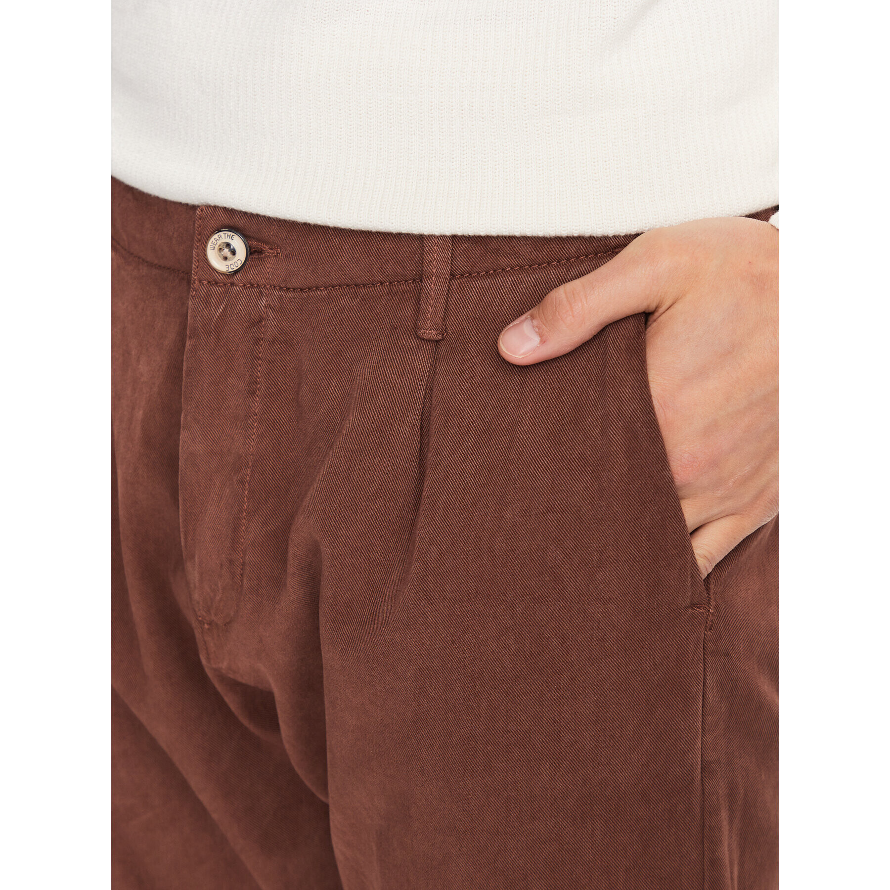 INDICODE Текстилни панталони Ville 60-291 Кафяв Regular Fit - Pepit.bg