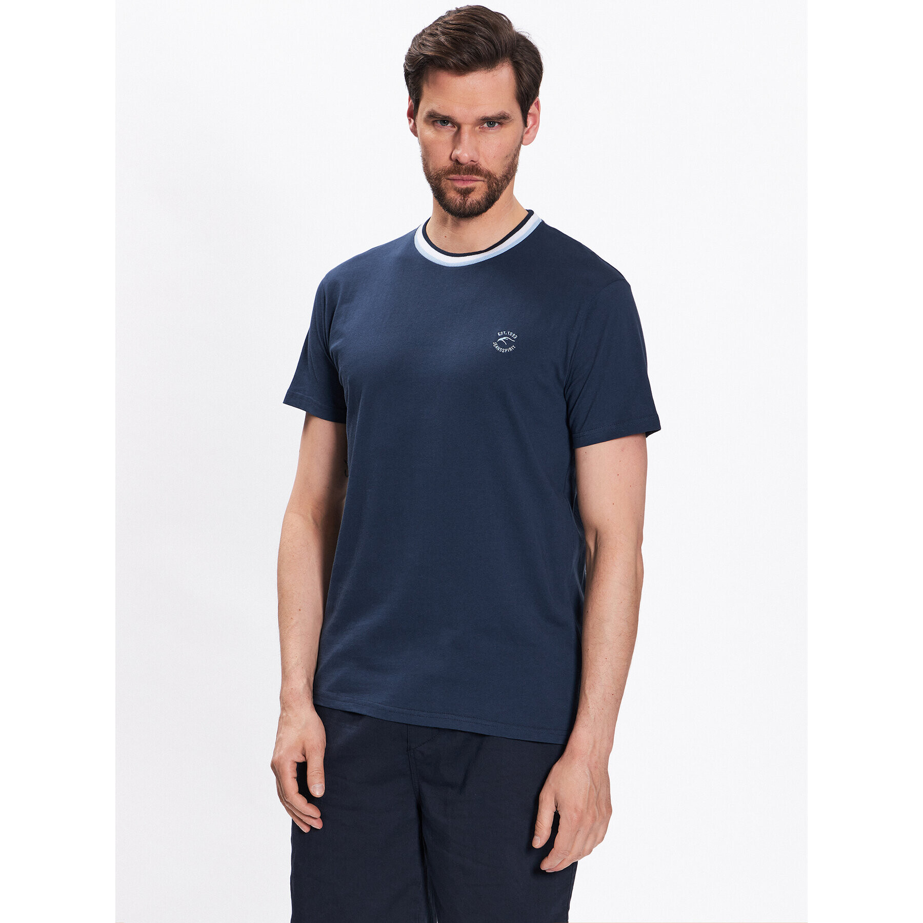 INDICODE Тишърт Atlas 40-927 Тъмносин Regular Fit - Pepit.bg