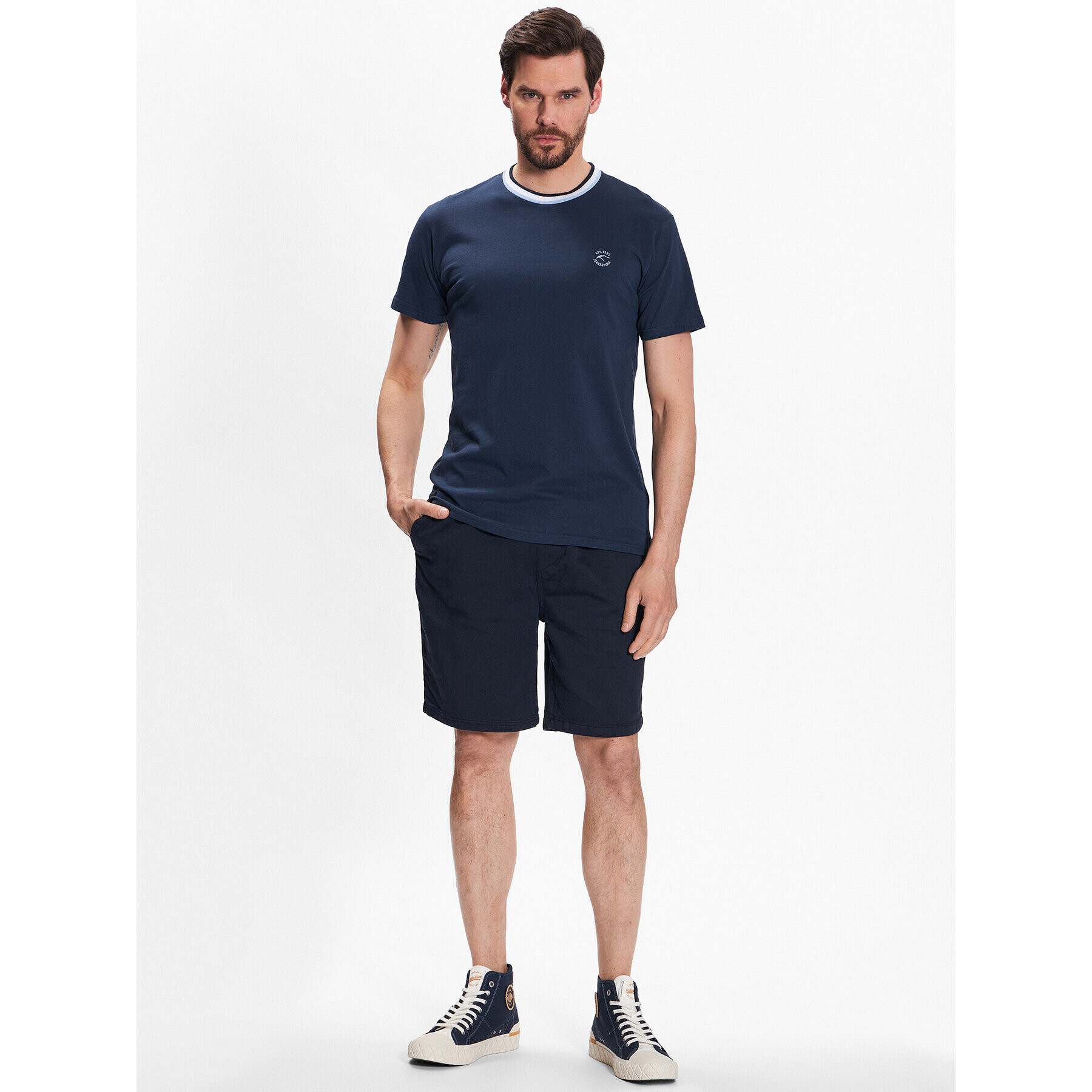 INDICODE Тишърт Atlas 40-927 Тъмносин Regular Fit - Pepit.bg
