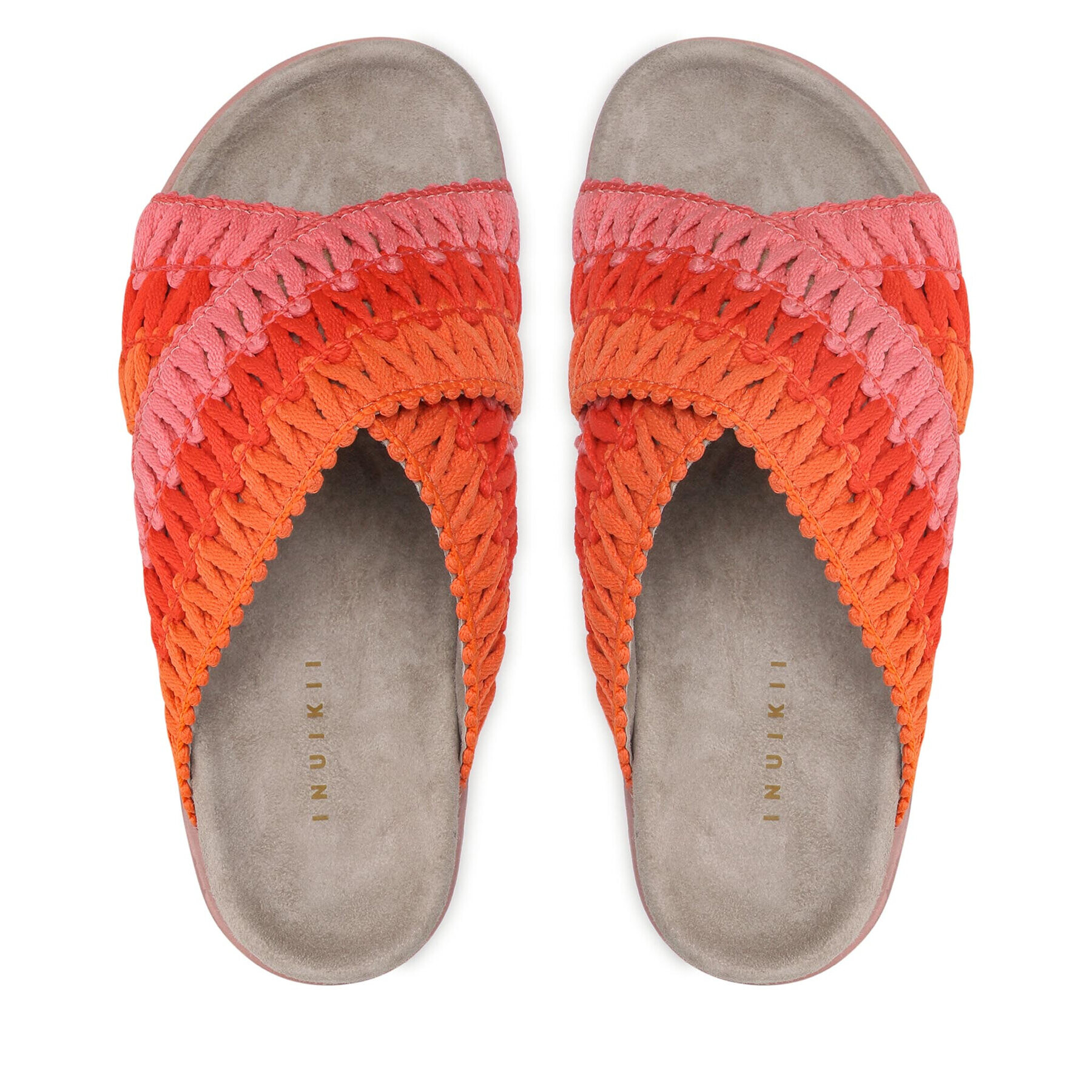 Inuikii Чехли Knitted Crossed 70104-087 Червен - Pepit.bg