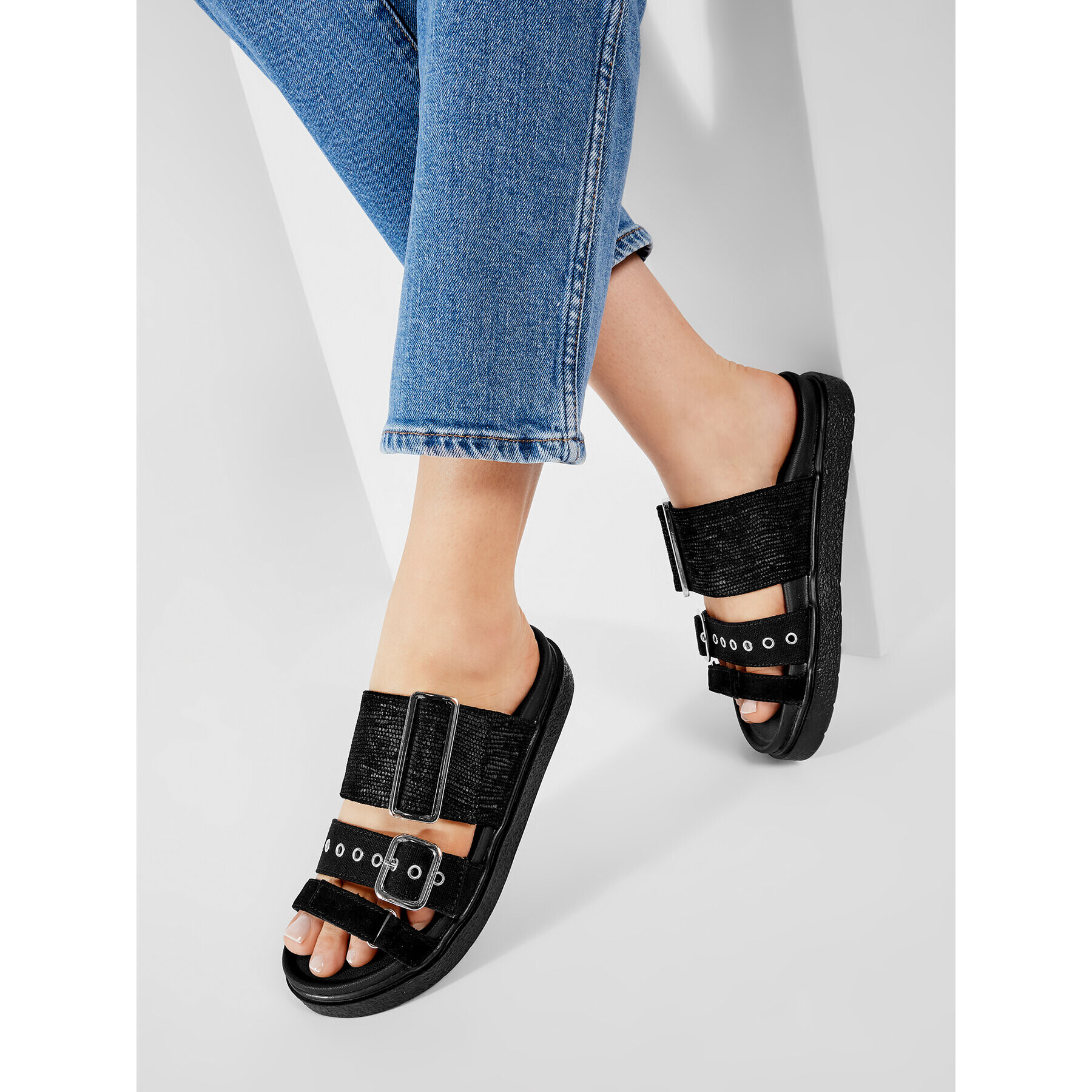 Inuikii Чехли Leather Straps 70104-031 Черен - Pepit.bg