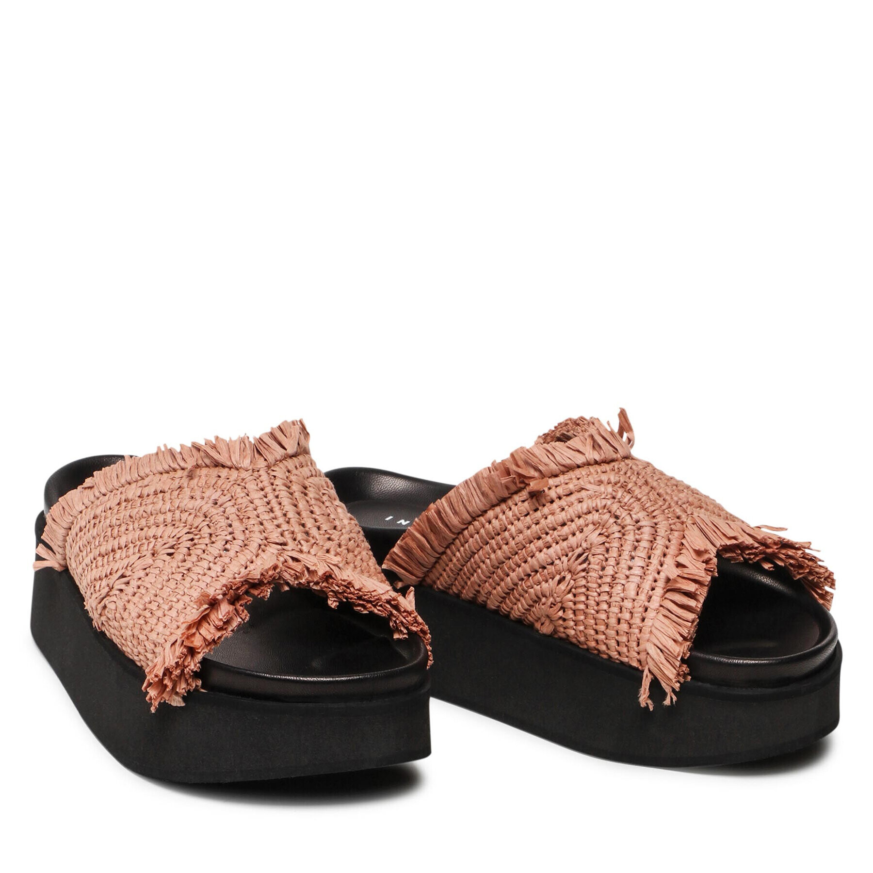 Inuikii Чехли Raffia Moon Platform 70103-095 Кафяв - Pepit.bg