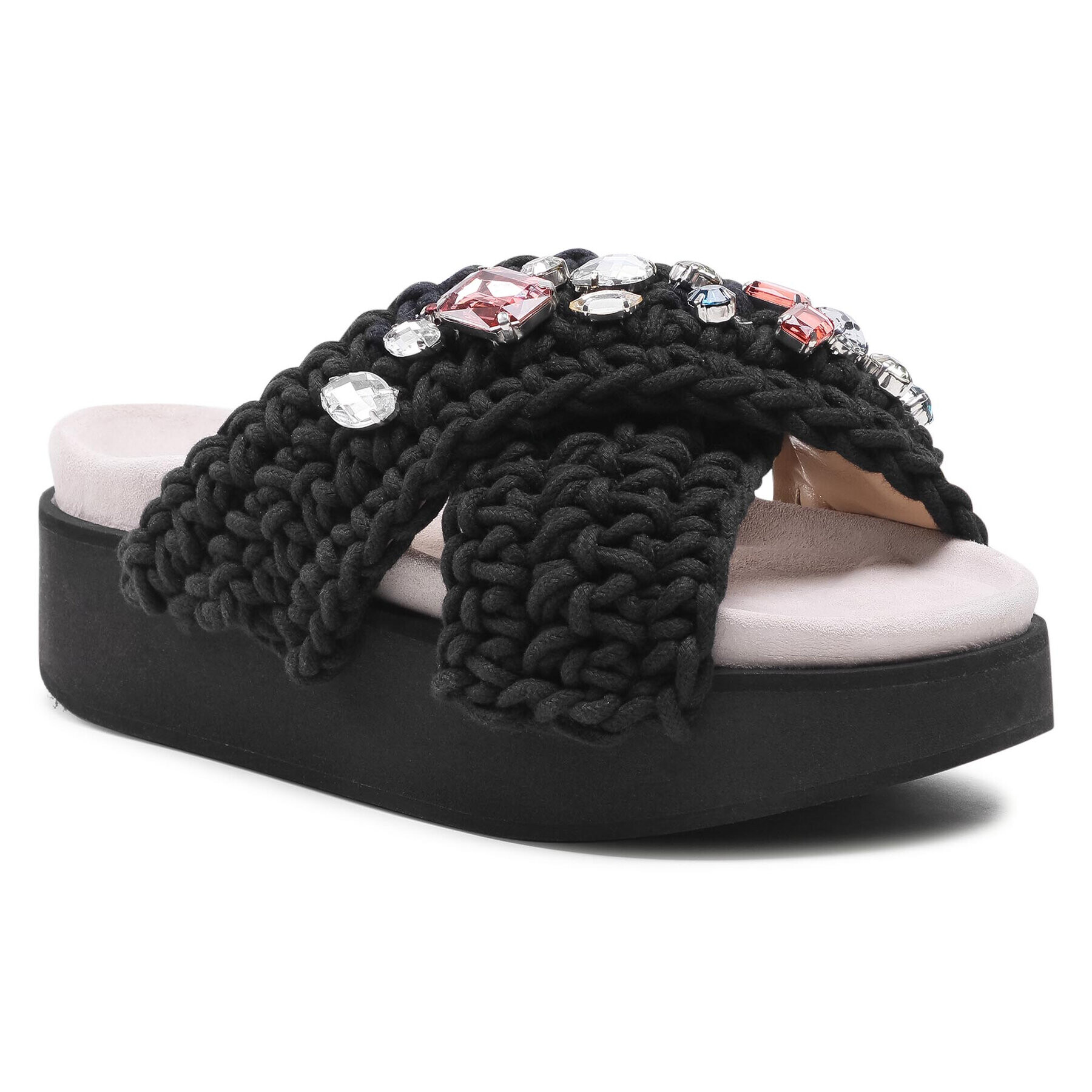 Inuikii Чехли Woven Stones Platform 70103-006 Черен - Pepit.bg