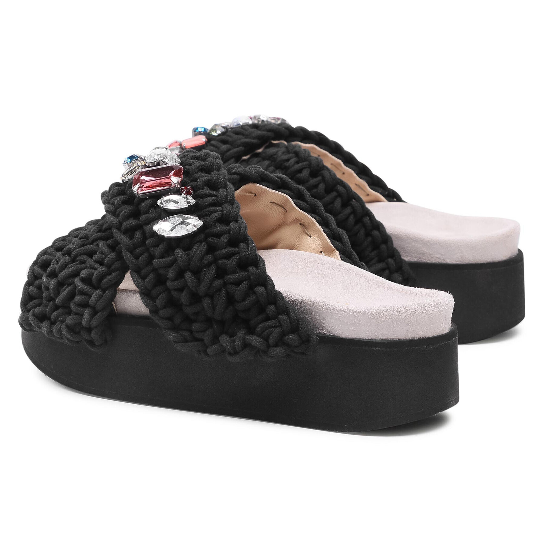 Inuikii Чехли Woven Stones Platform 70103-006 Черен - Pepit.bg