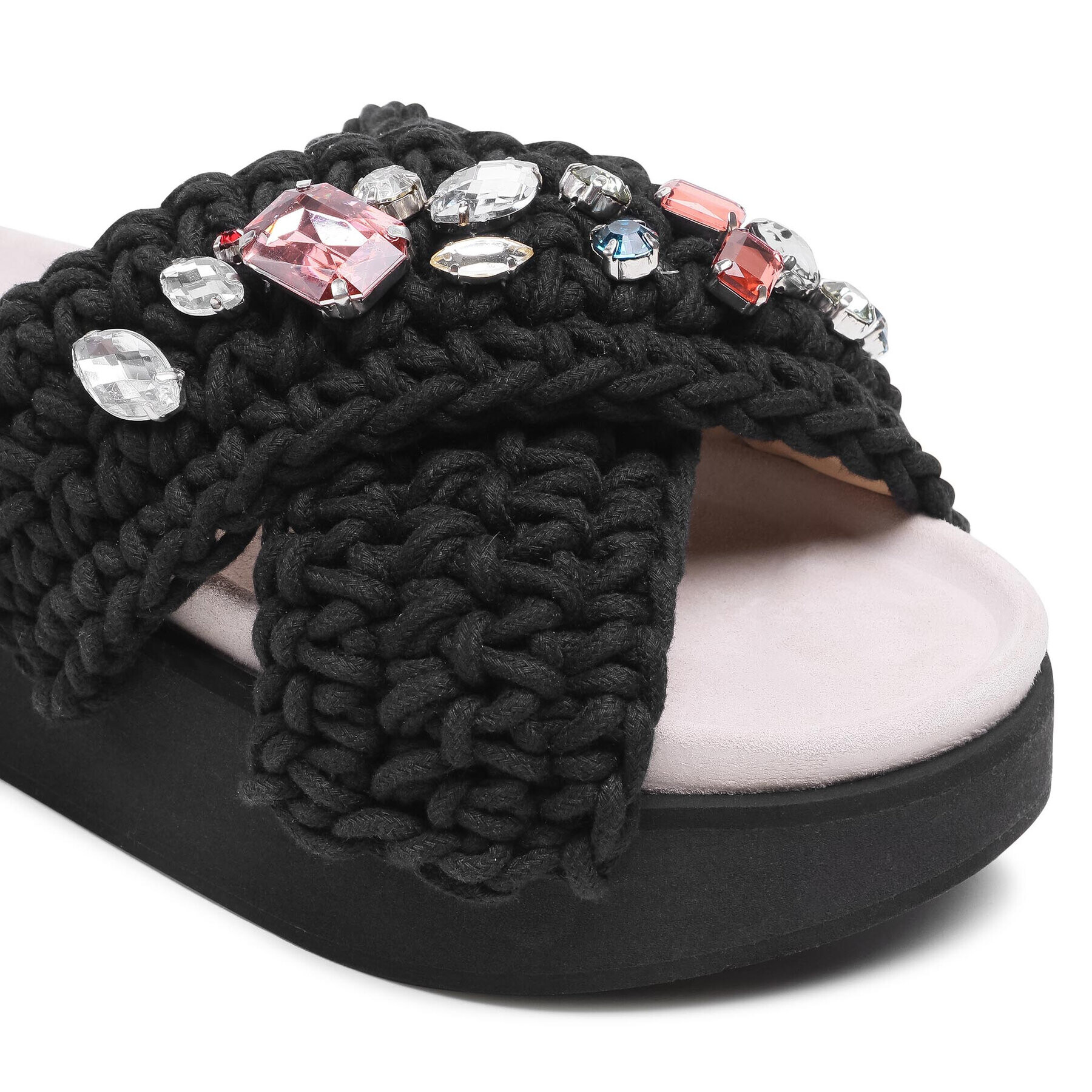 Inuikii Чехли Woven Stones Platform 70103-006 Черен - Pepit.bg