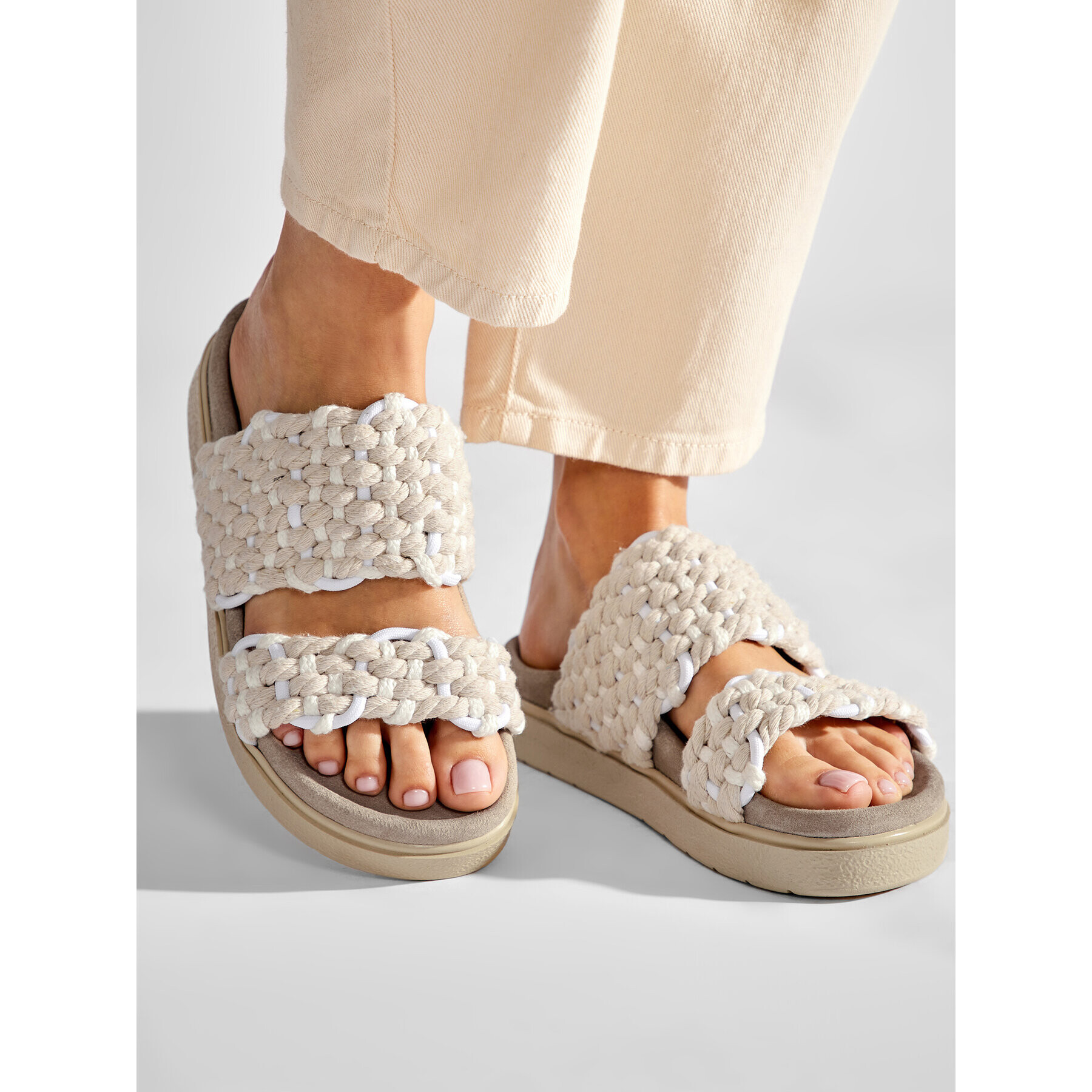 Inuikii Чехли Patchwork Cord 70104-029 Бежов - Pepit.bg