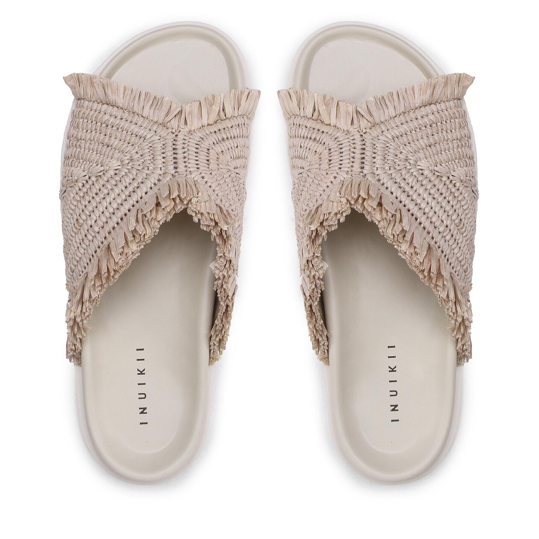 Inuikii Чехли Raffia Moon 70106-195 Бежов - Pepit.bg