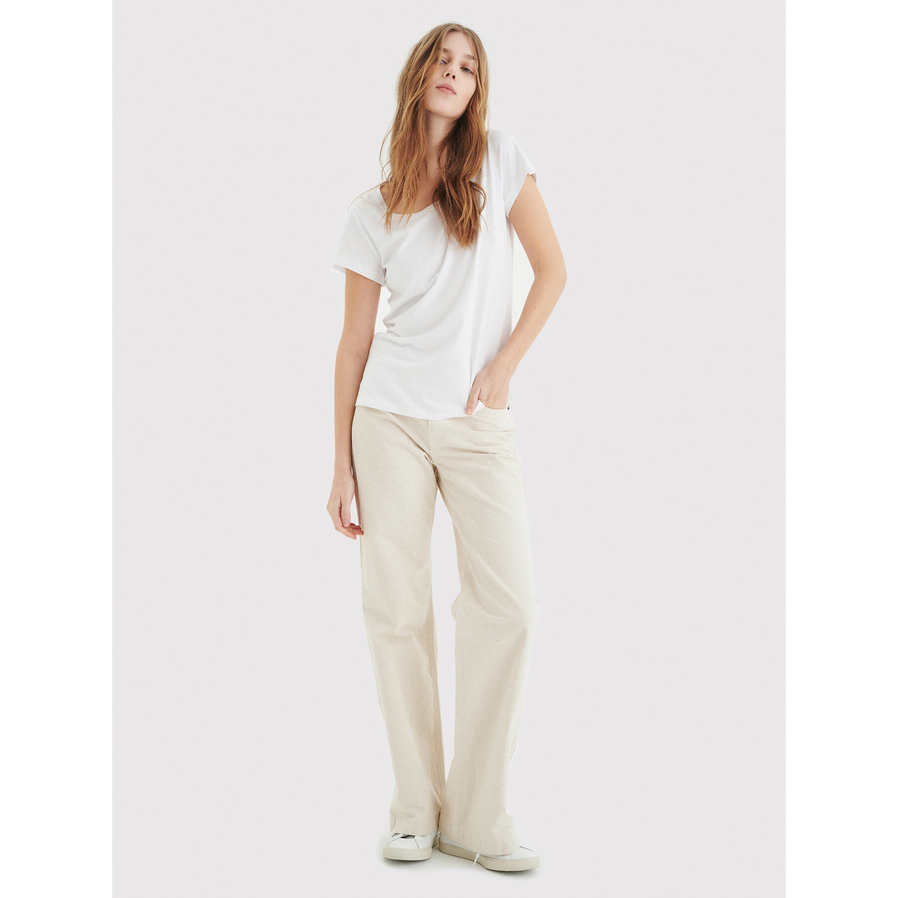 InWear Тишърт Rena 30100782 Бял Tight Fit - Pepit.bg