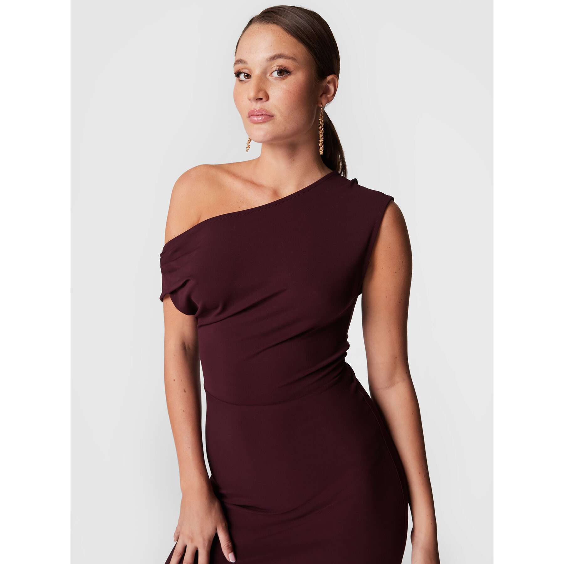 IRO Коктейлна рокля Pilar AR131 Бордо Slim Fit - Pepit.bg