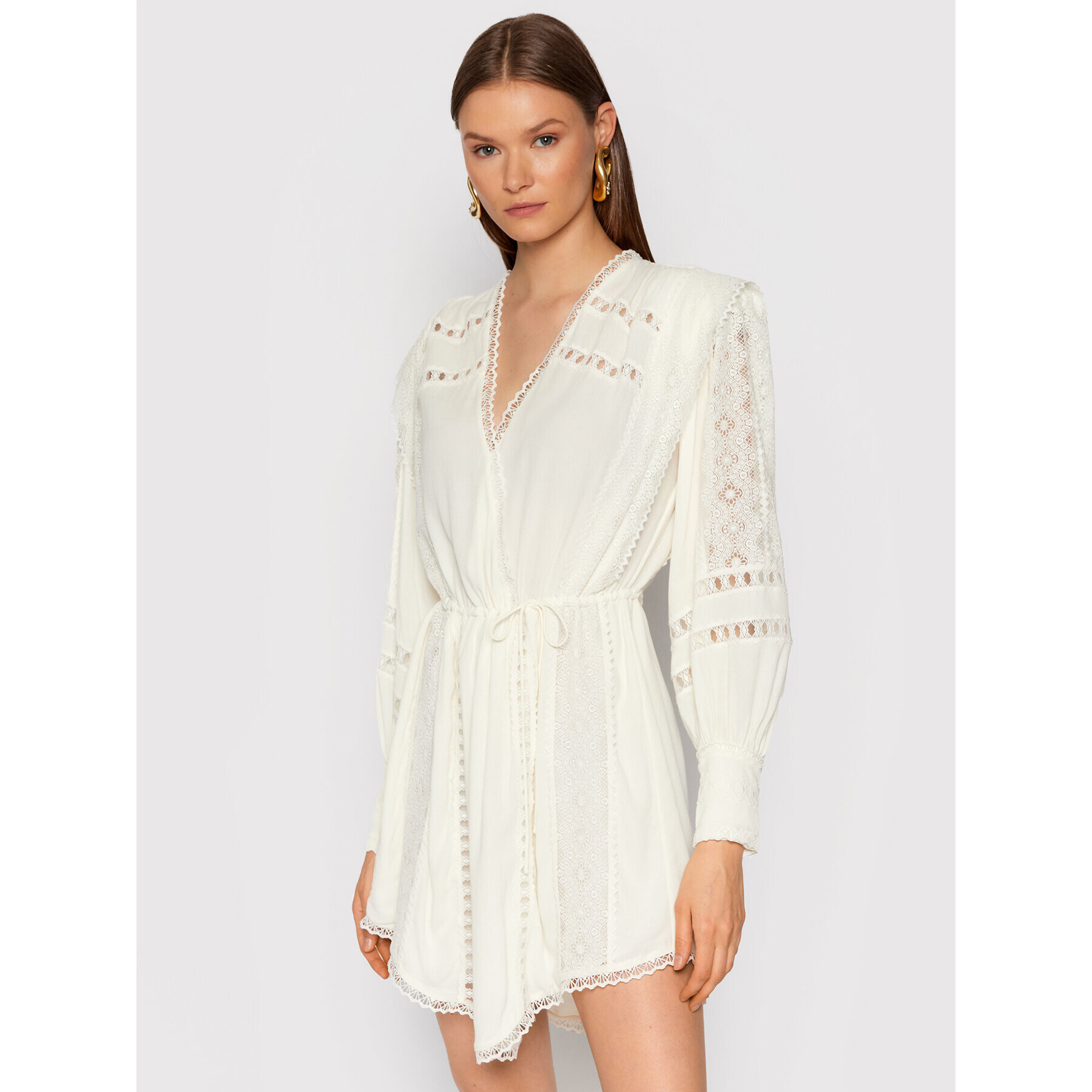 IRO Коктейлна рокля Cassie AP541 Бял Regular Fit - Pepit.bg