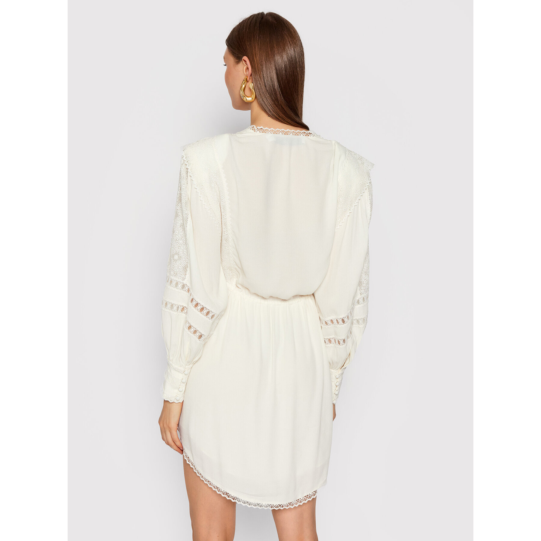 IRO Коктейлна рокля Cassie AP541 Бял Regular Fit - Pepit.bg