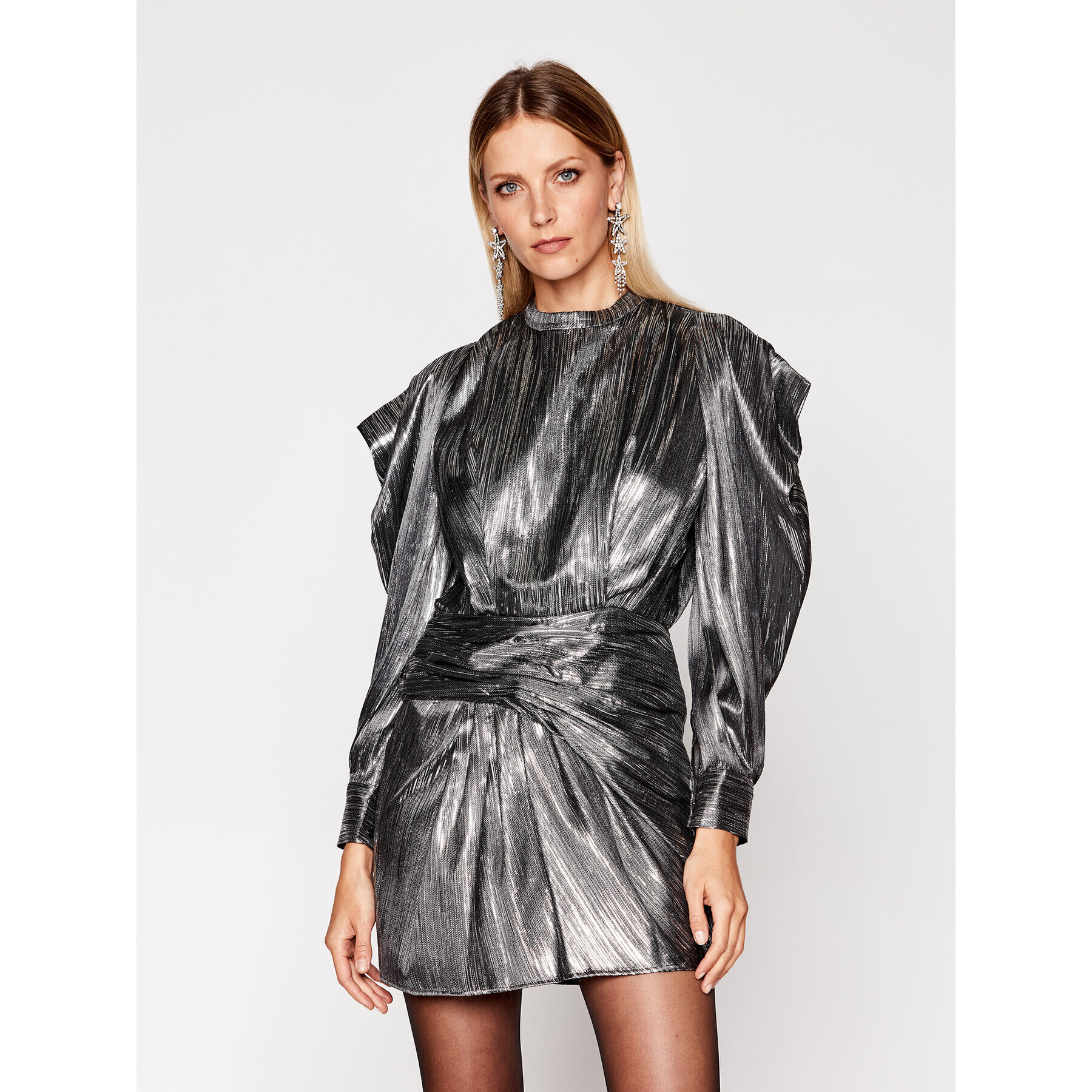 IRO Коктейлна рокля Odell AN904 Сребрист Regular Fit - Pepit.bg