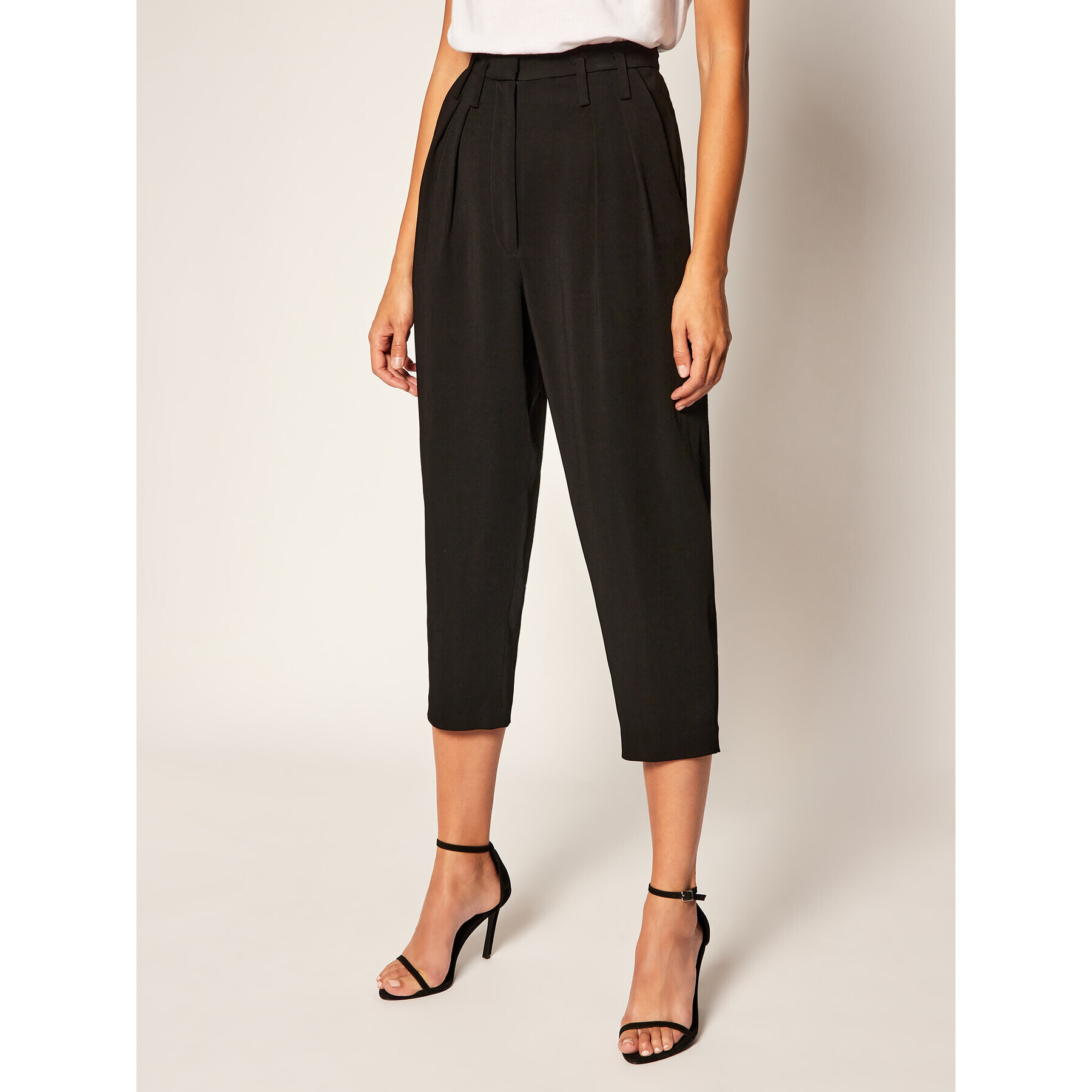IRO Панталони тип кюлоти Loving AN050 Черен Relaxed Fit - Pepit.bg