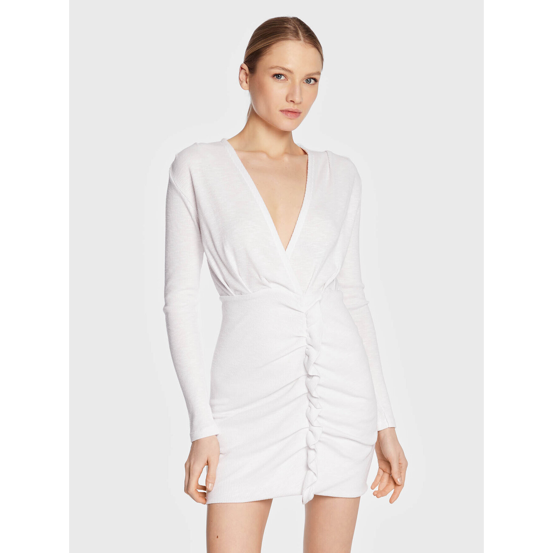 IRO Плетена рокля Diamante AS232 Бял Slim Fit - Pepit.bg