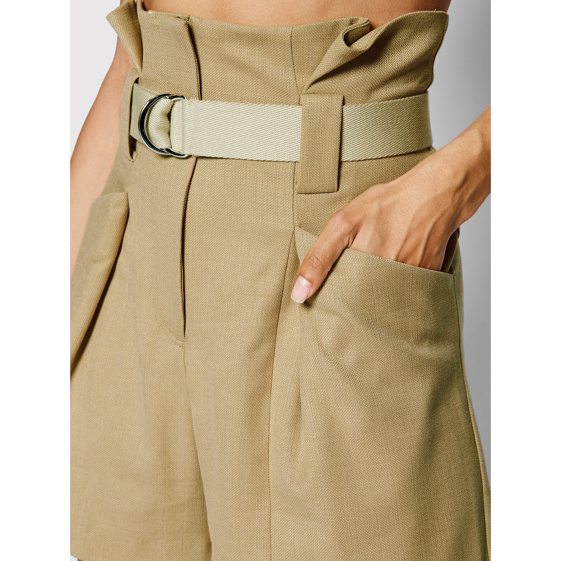 IRO Шорти от плат Mida AQ483 Бежов Regular Fit - Pepit.bg