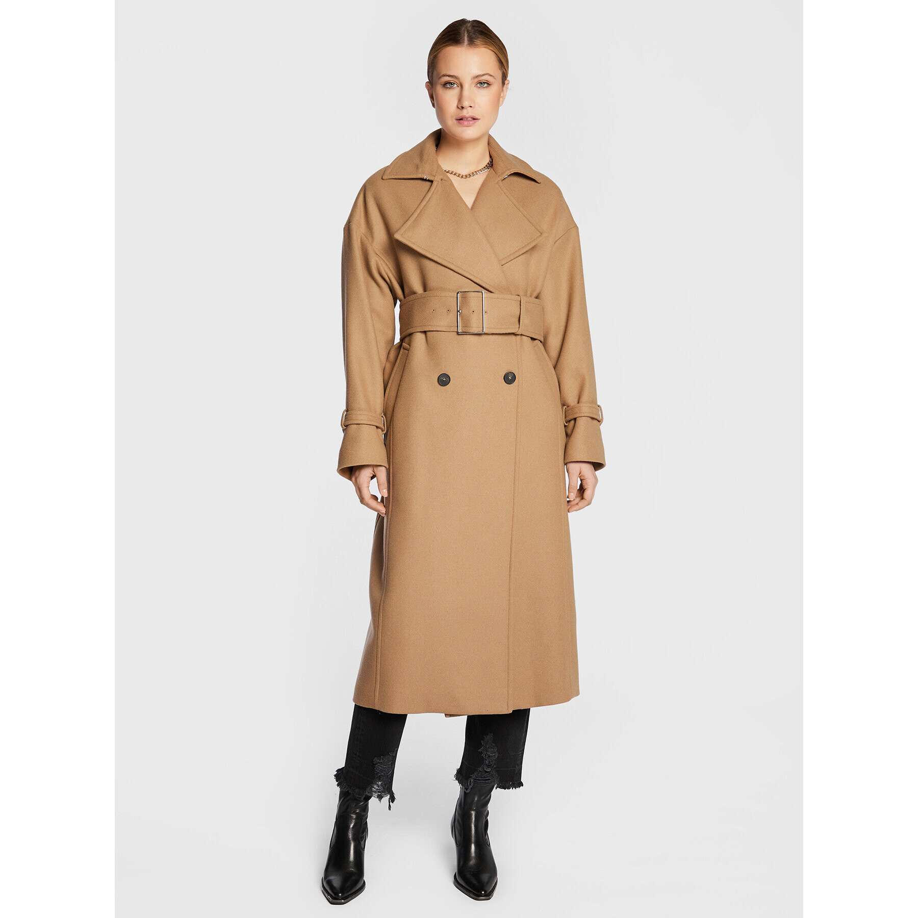 IRO Вълнено палто Kealia AR037 Кафяв Regular Fit - Pepit.bg