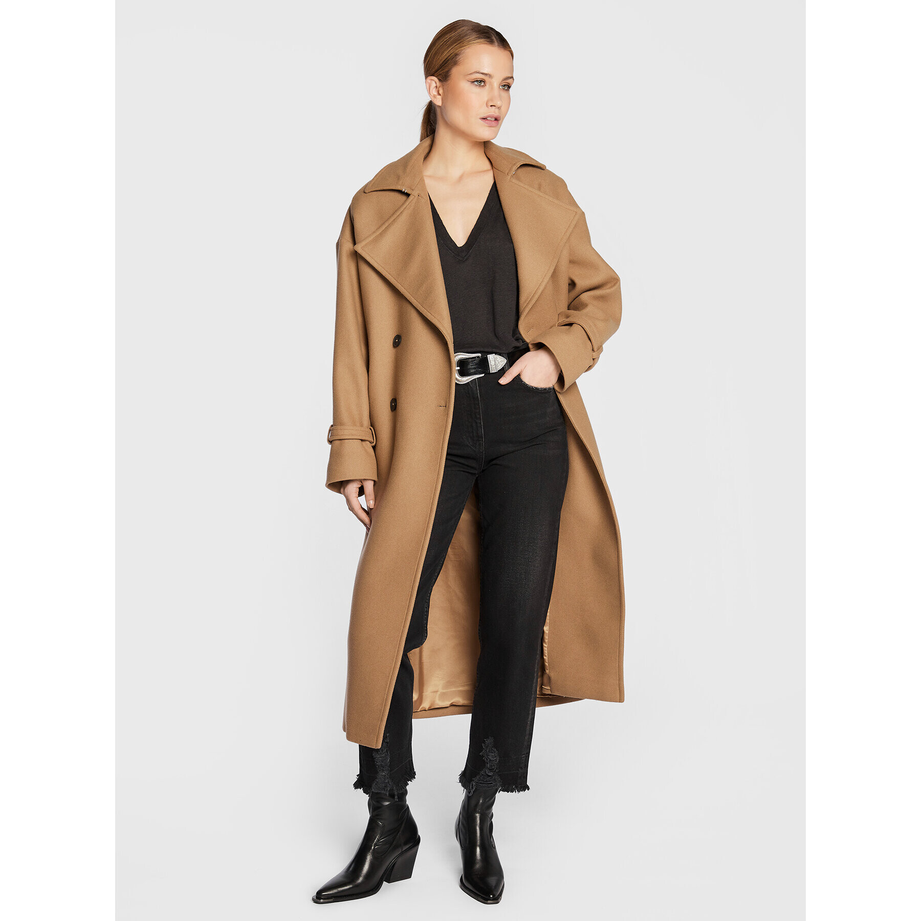 IRO Вълнено палто Kealia AR037 Кафяв Regular Fit - Pepit.bg