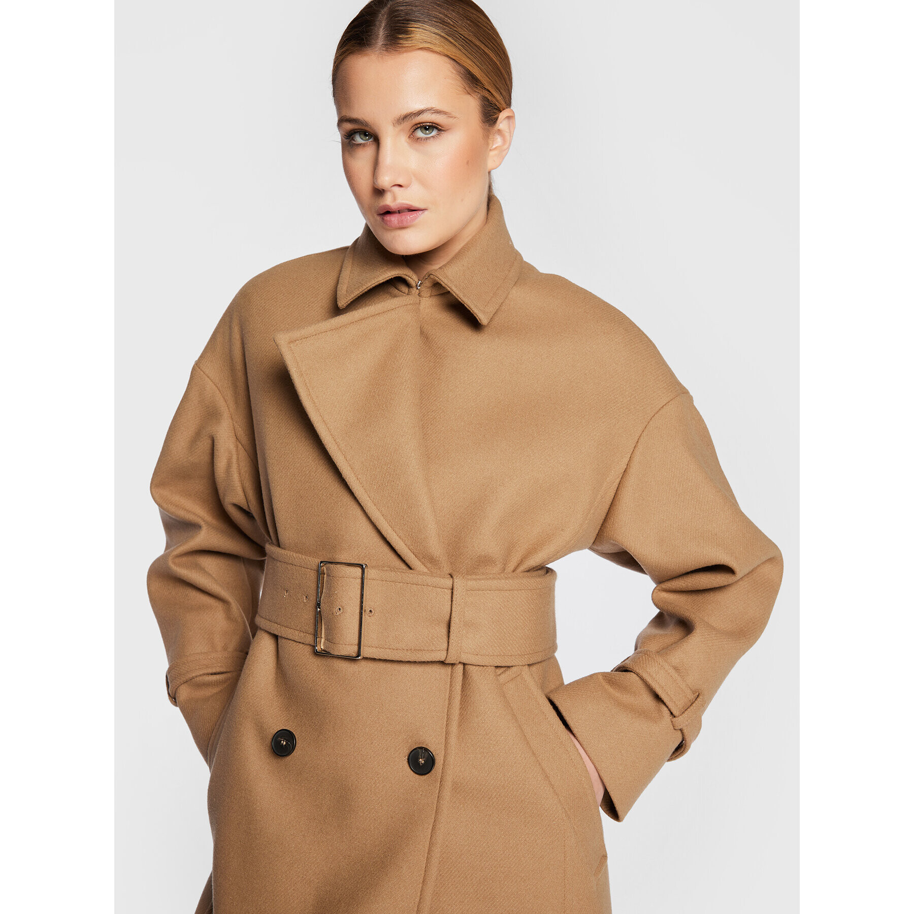 IRO Вълнено палто Kealia AR037 Кафяв Regular Fit - Pepit.bg