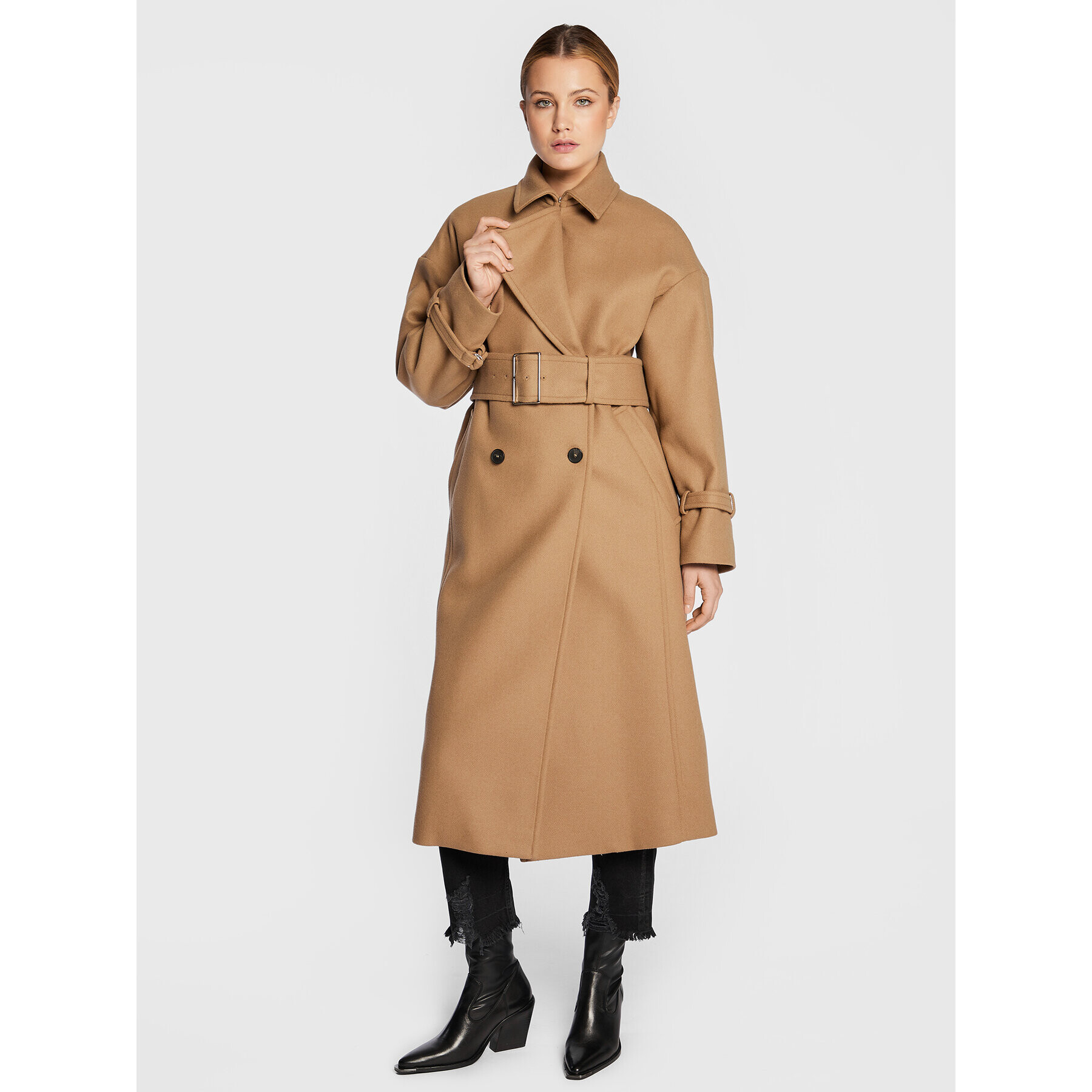 IRO Вълнено палто Kealia AR037 Кафяв Regular Fit - Pepit.bg