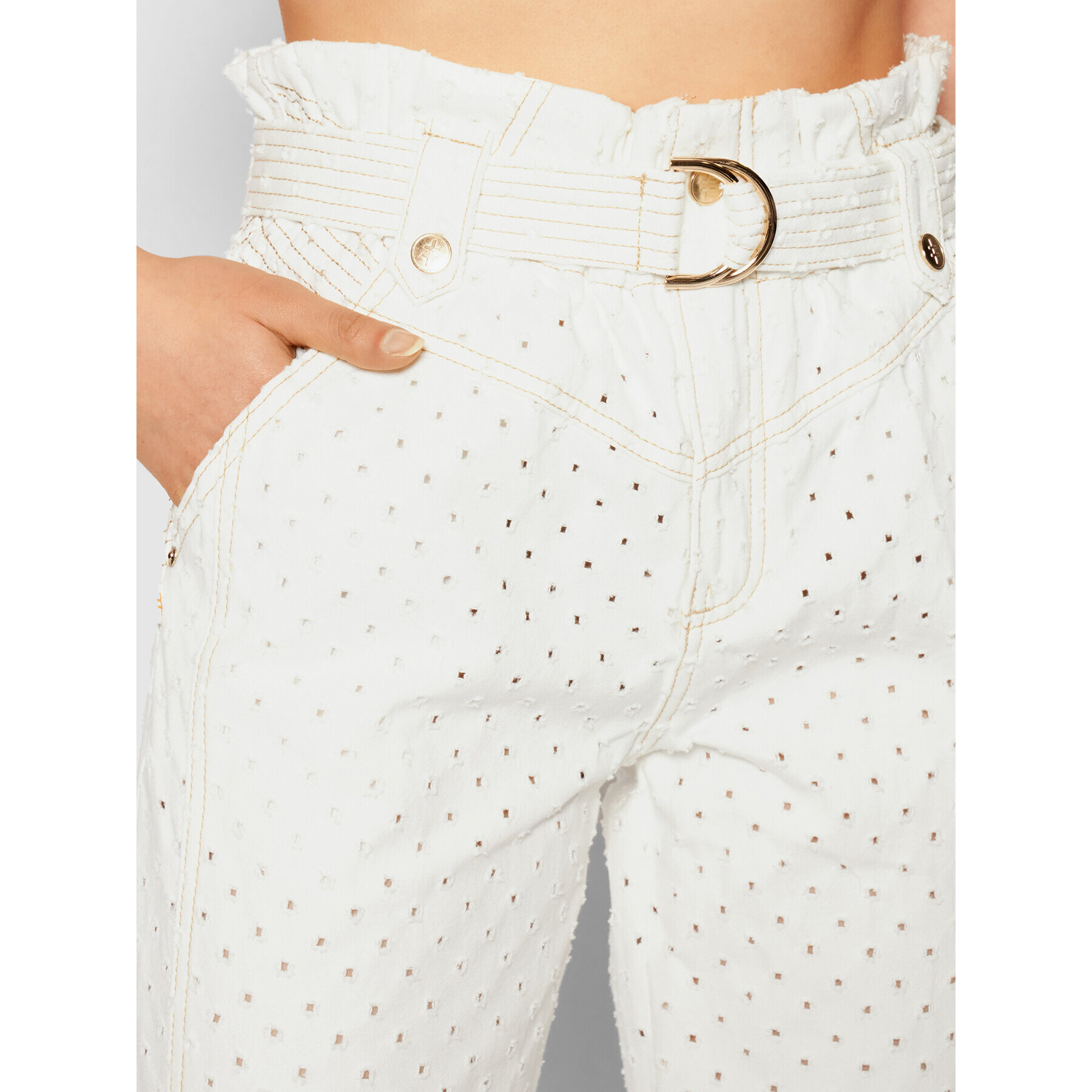 IXIAH Дънки Lunar IX22-70114 Бял Regular Fit - Pepit.bg