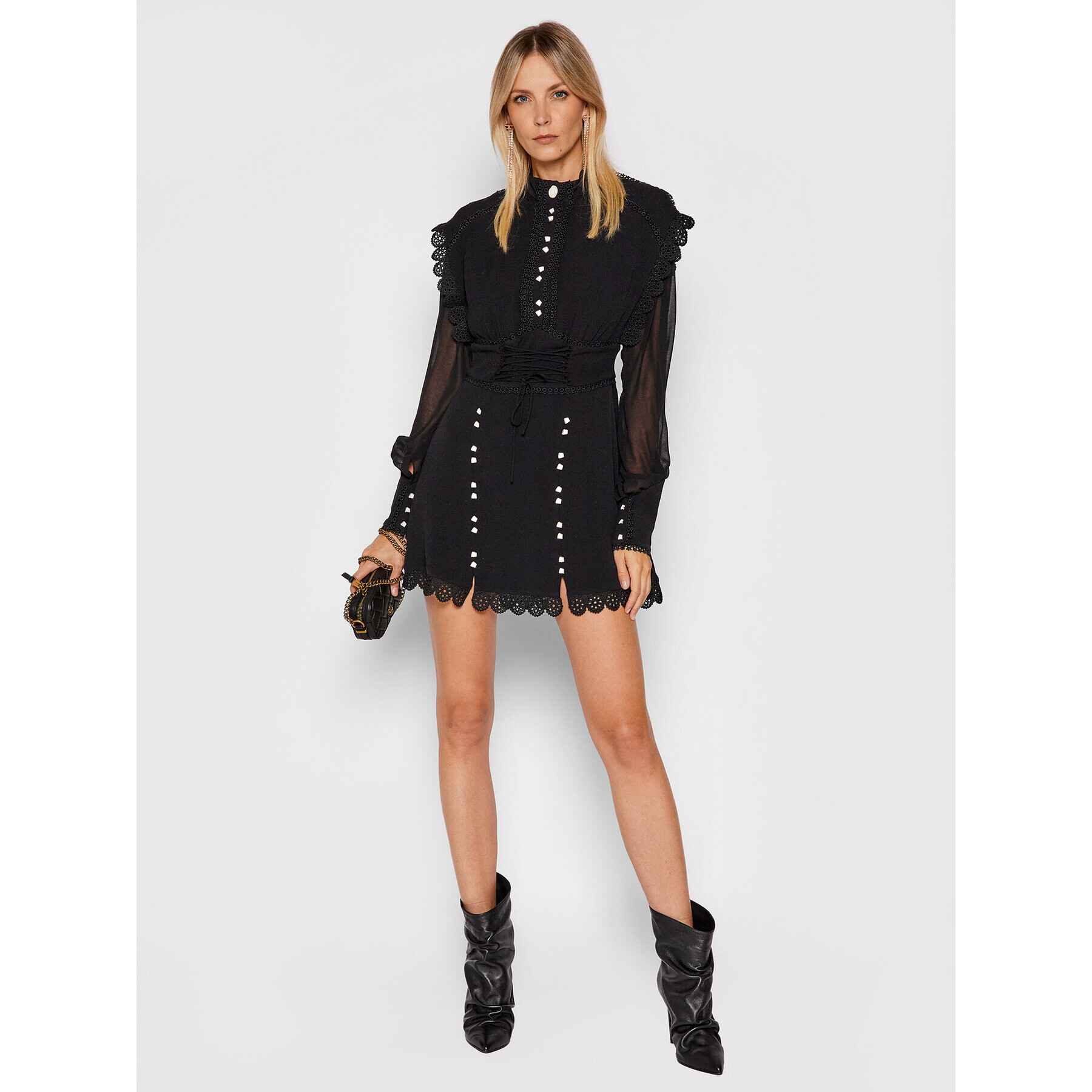 IXIAH Коктейлна рокля X211-80497 Черен Regular Fit - Pepit.bg