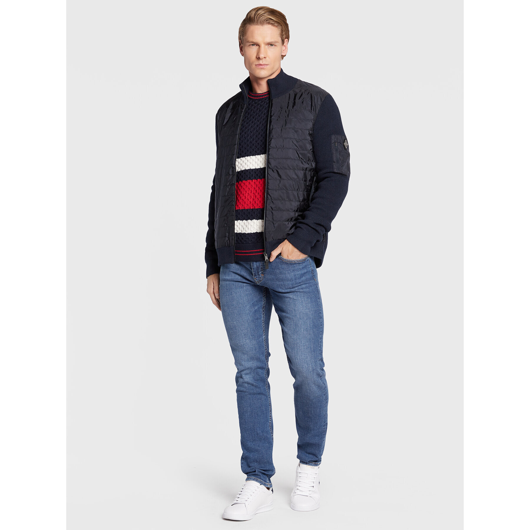 J.Lindeberg Кардиган Beck FMKW06539 Тъмносин Regular Fit - Pepit.bg