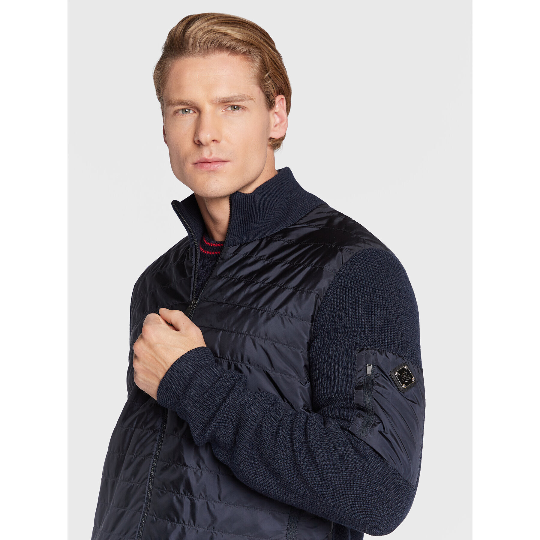 J.Lindeberg Кардиган Beck FMKW06539 Тъмносин Regular Fit - Pepit.bg