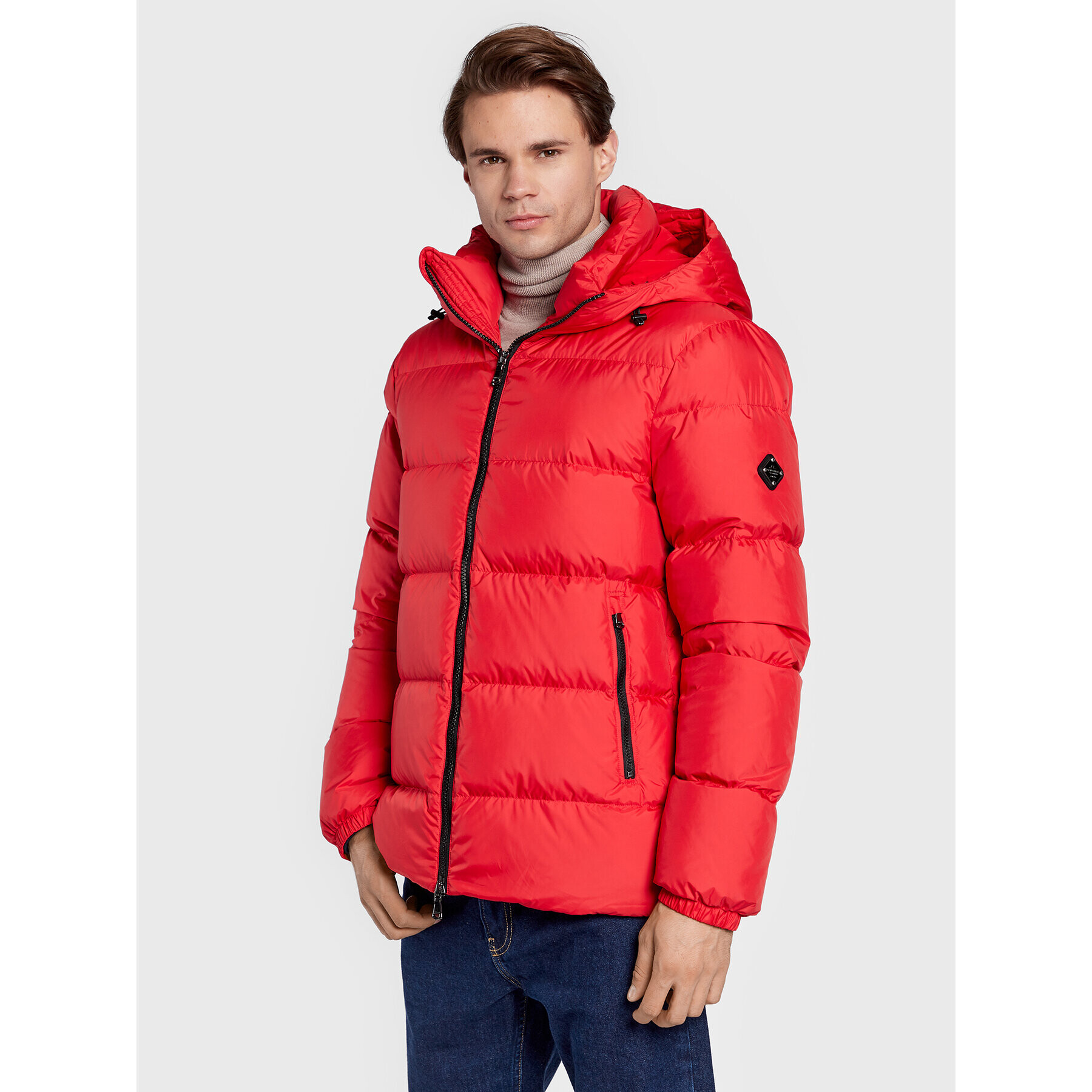J.Lindeberg Пухено яке Barrell FMOW06385 Червен Regular Fit - Pepit.bg