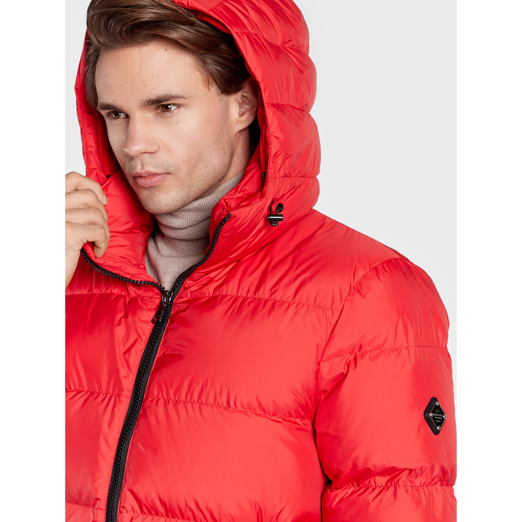 J.Lindeberg Пухено яке Barrell FMOW06385 Червен Regular Fit - Pepit.bg