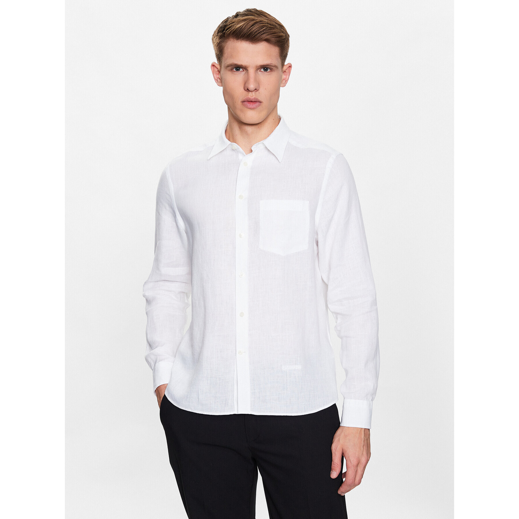 J.Lindeberg Риза Clean FMST07687 Бял Slim Fit - Pepit.bg