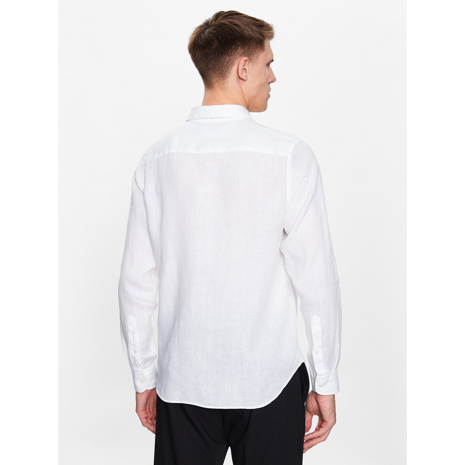 J.Lindeberg Риза Clean FMST07687 Бял Slim Fit - Pepit.bg