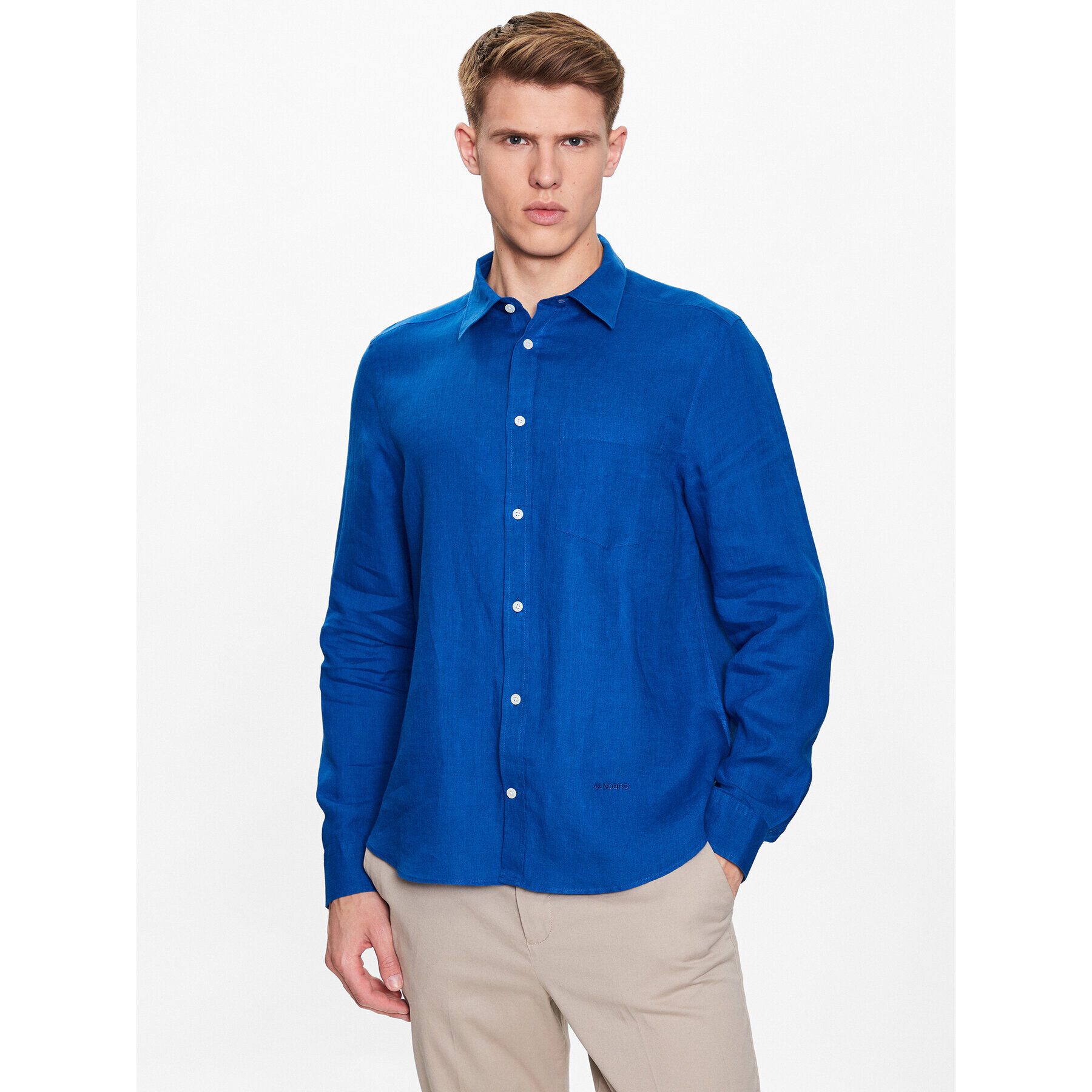 J.Lindeberg Риза Clean FMST07687 Тъмносин Slim Fit - Pepit.bg