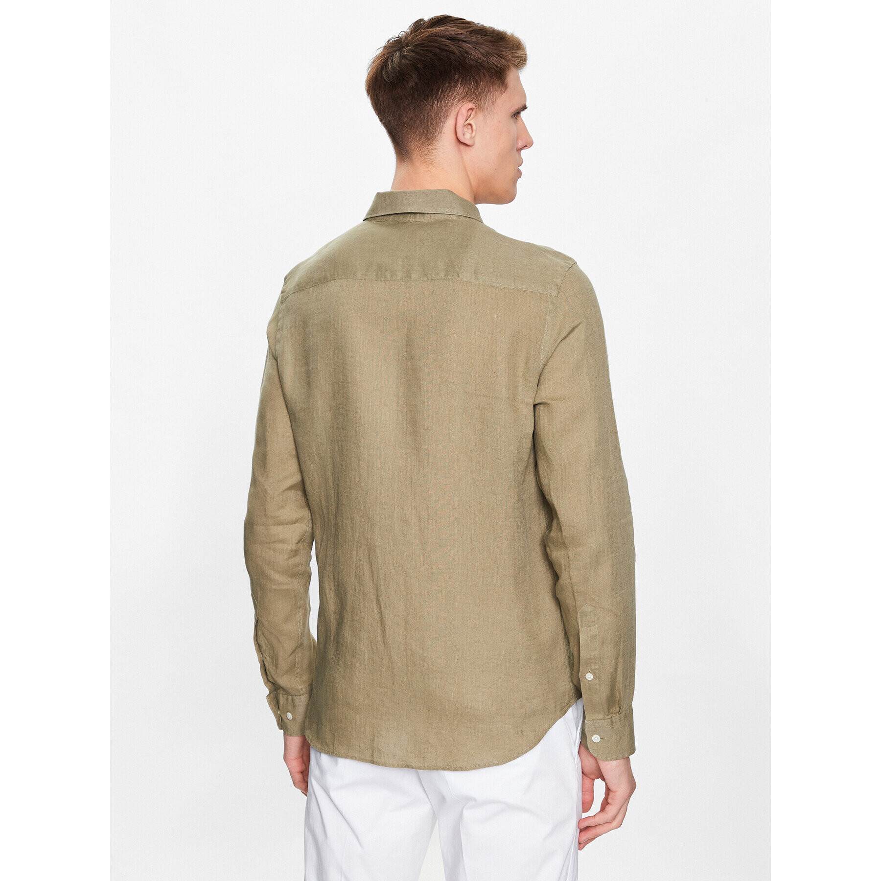 J.Lindeberg Риза Clean FMST07687 Зелен Slim Fit - Pepit.bg