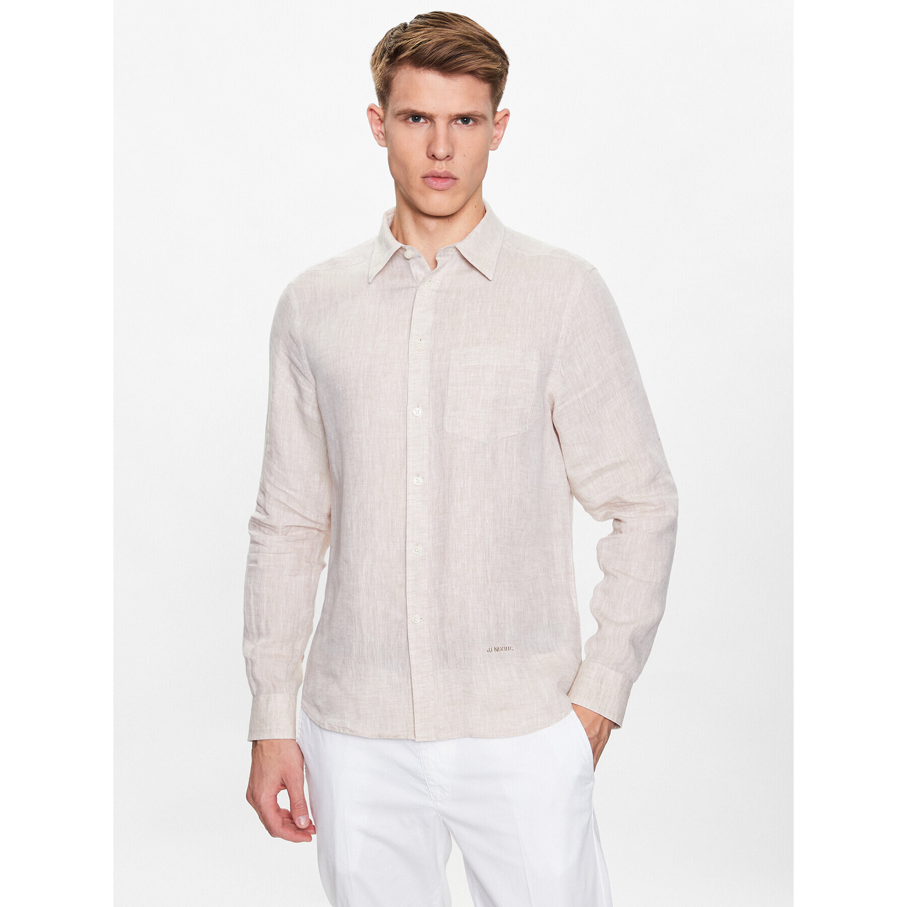 J.Lindeberg Риза FMST08290 Бежов Slim Fit - Pepit.bg