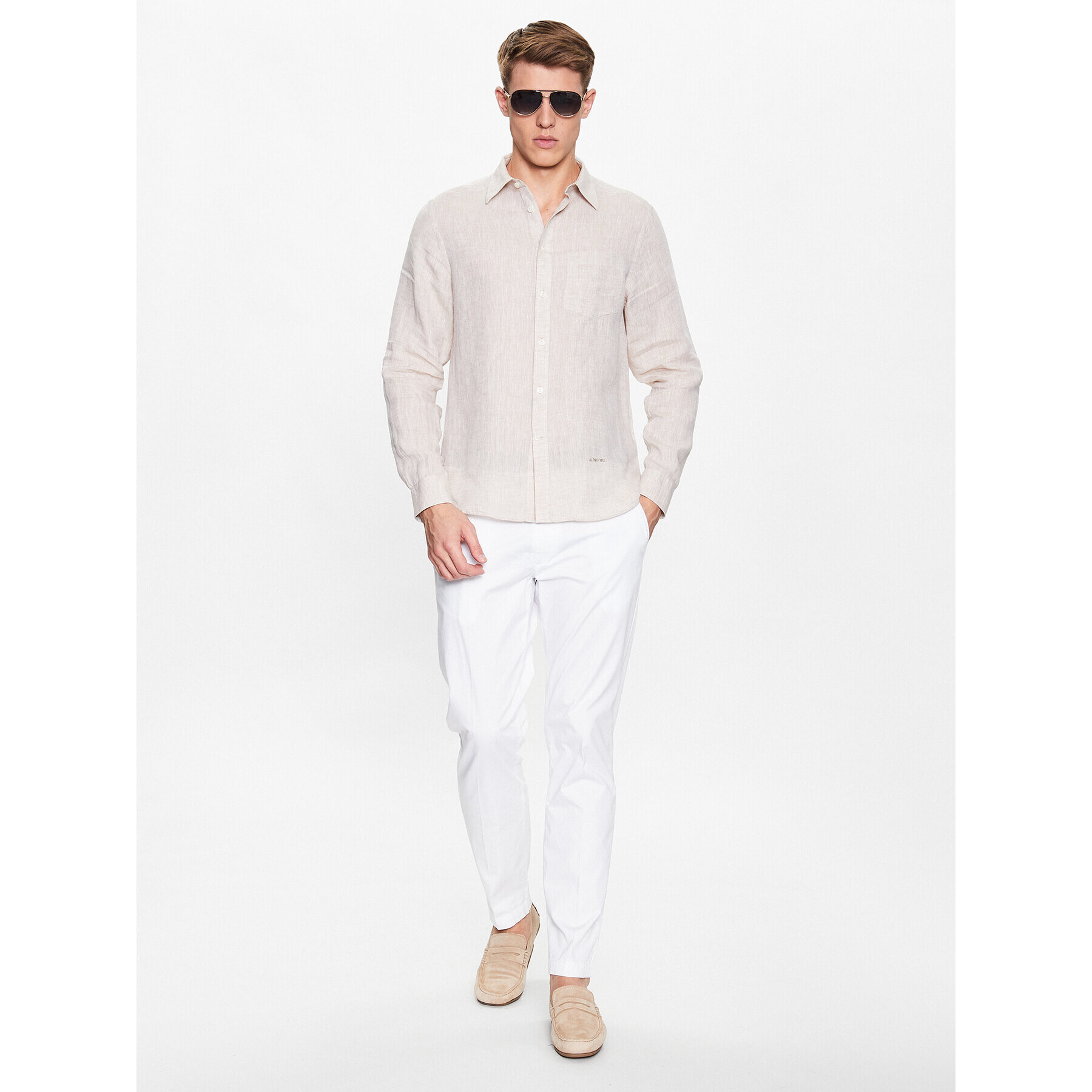 J.Lindeberg Риза FMST08290 Бежов Slim Fit - Pepit.bg
