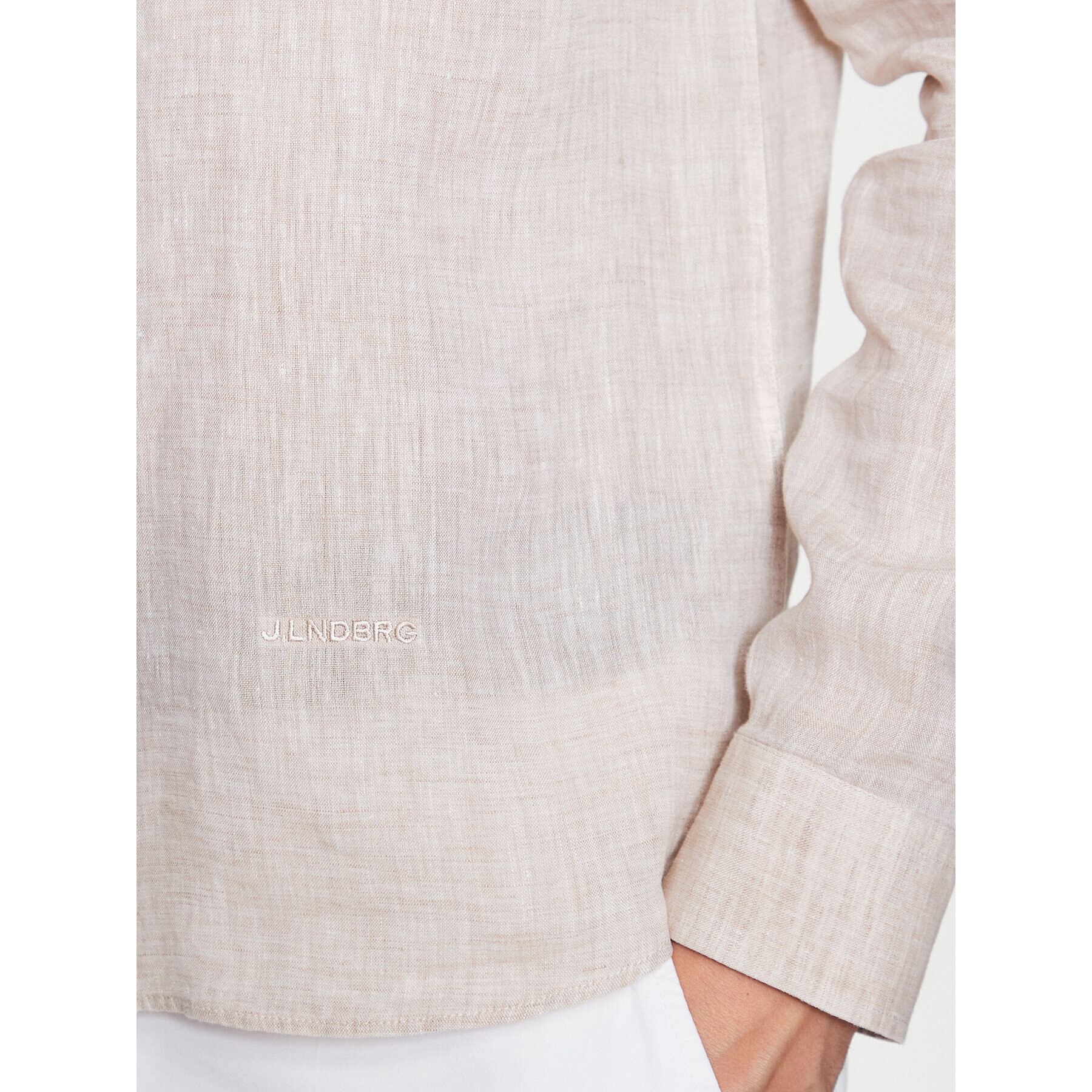 J.Lindeberg Риза FMST08290 Бежов Slim Fit - Pepit.bg