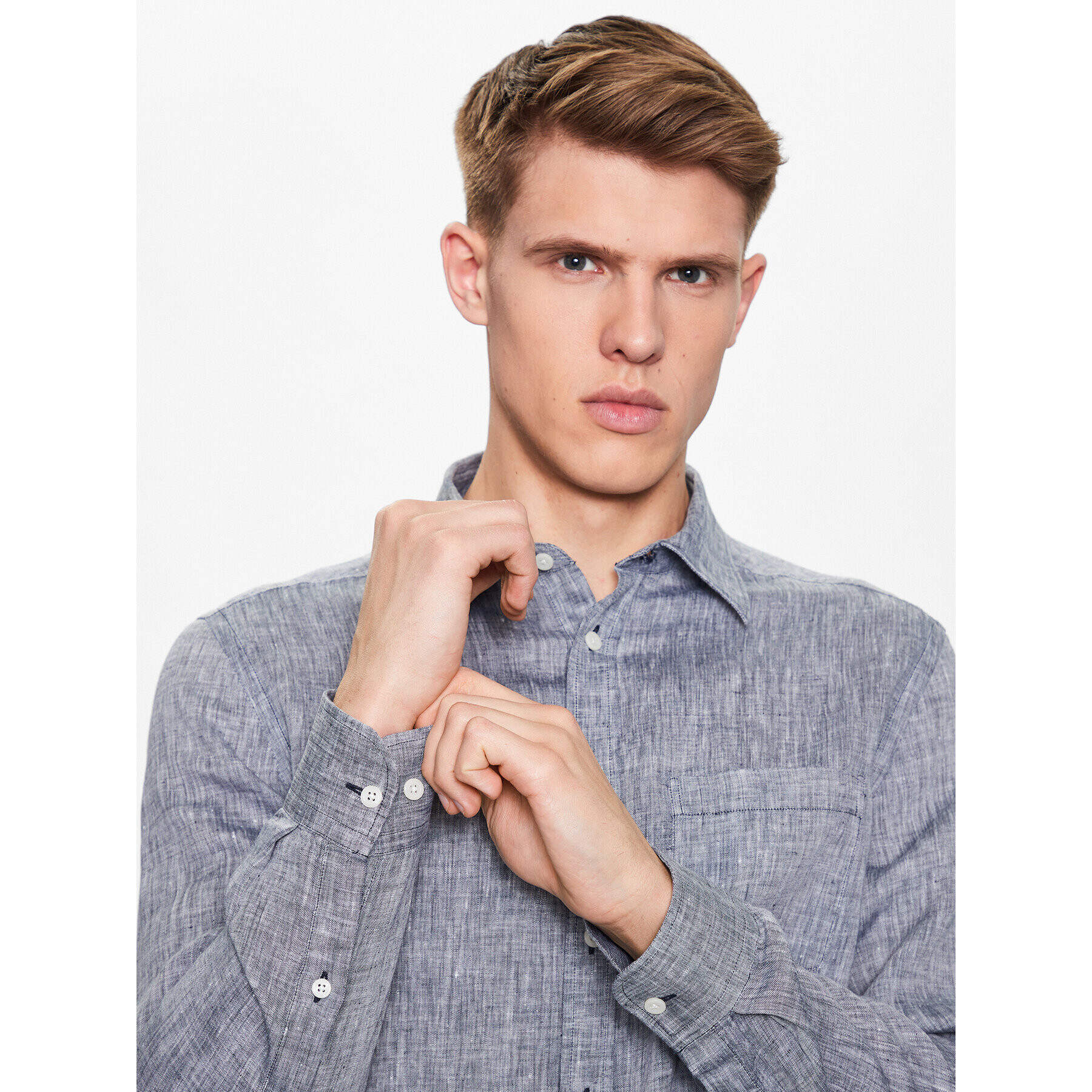 J.Lindeberg Риза FMST08290 Сив Slim Fit - Pepit.bg