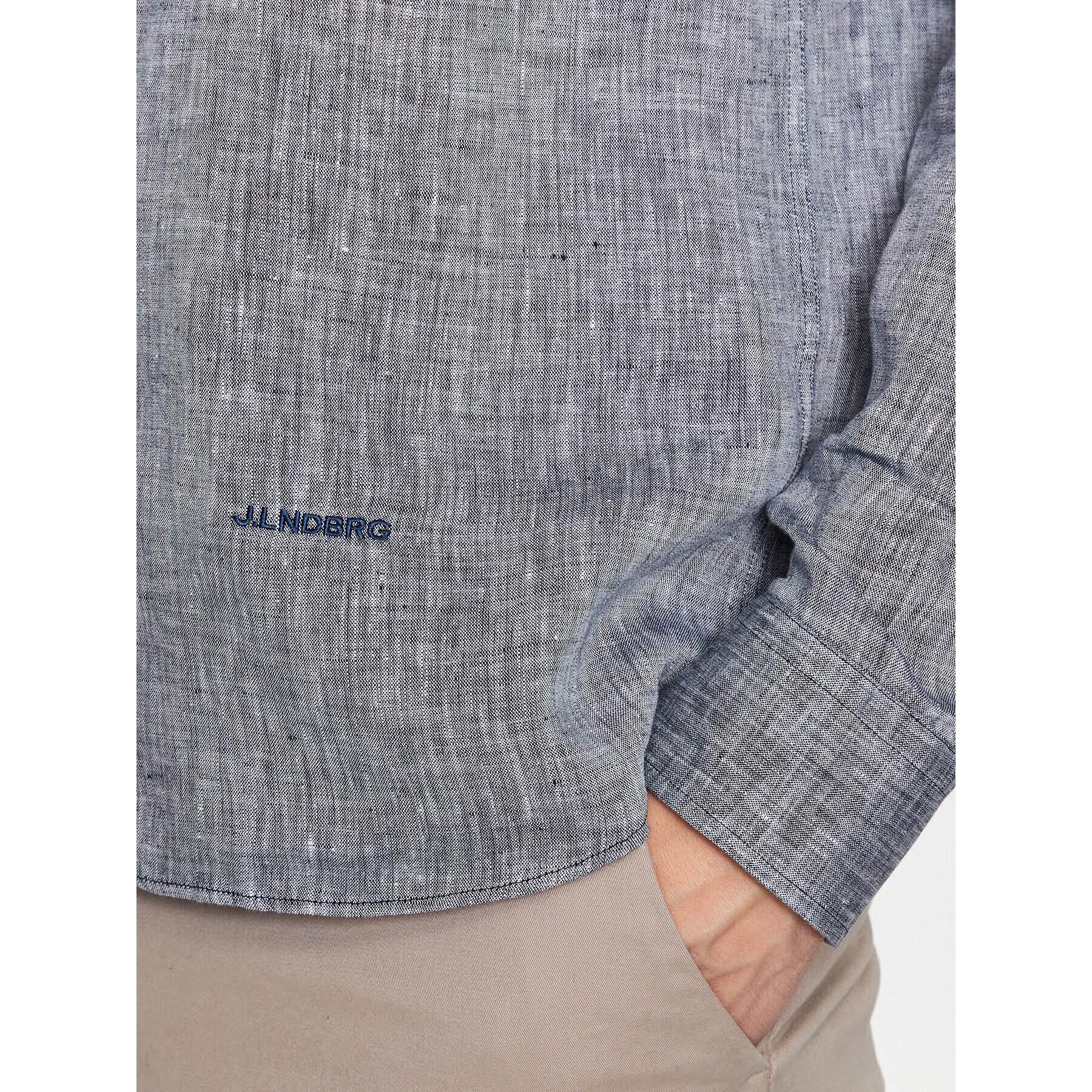 J.Lindeberg Риза FMST08290 Сив Slim Fit - Pepit.bg