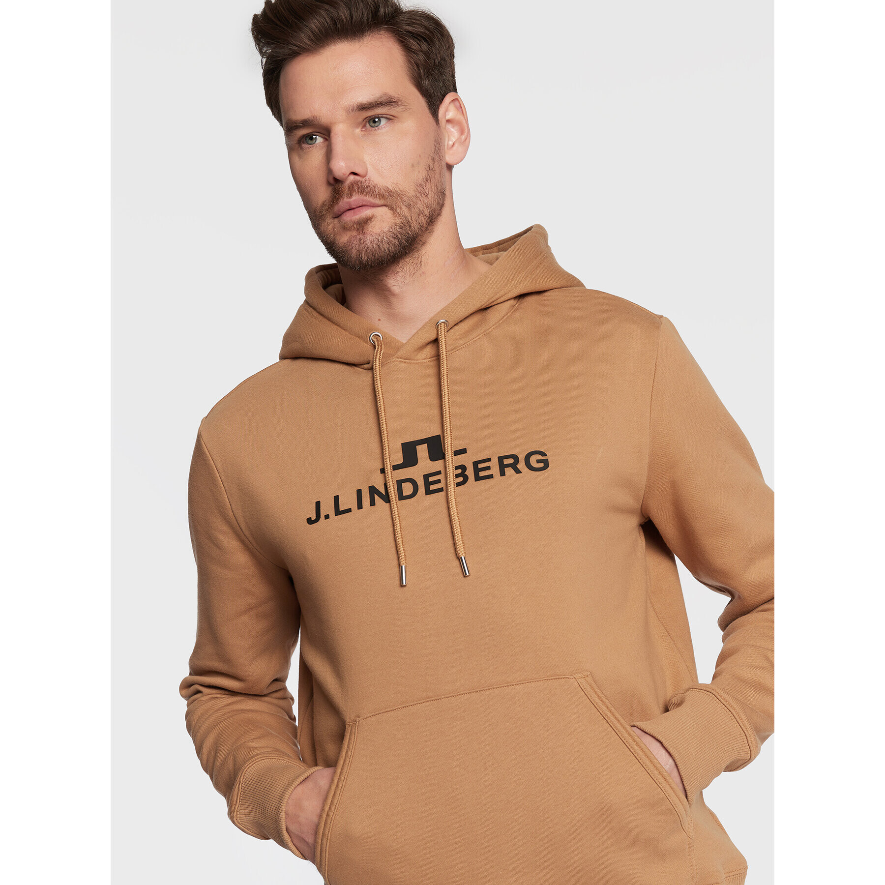 J.Lindeberg Суитшърт Alpha AMJS06697 Кафяв Regular Fit - Pepit.bg