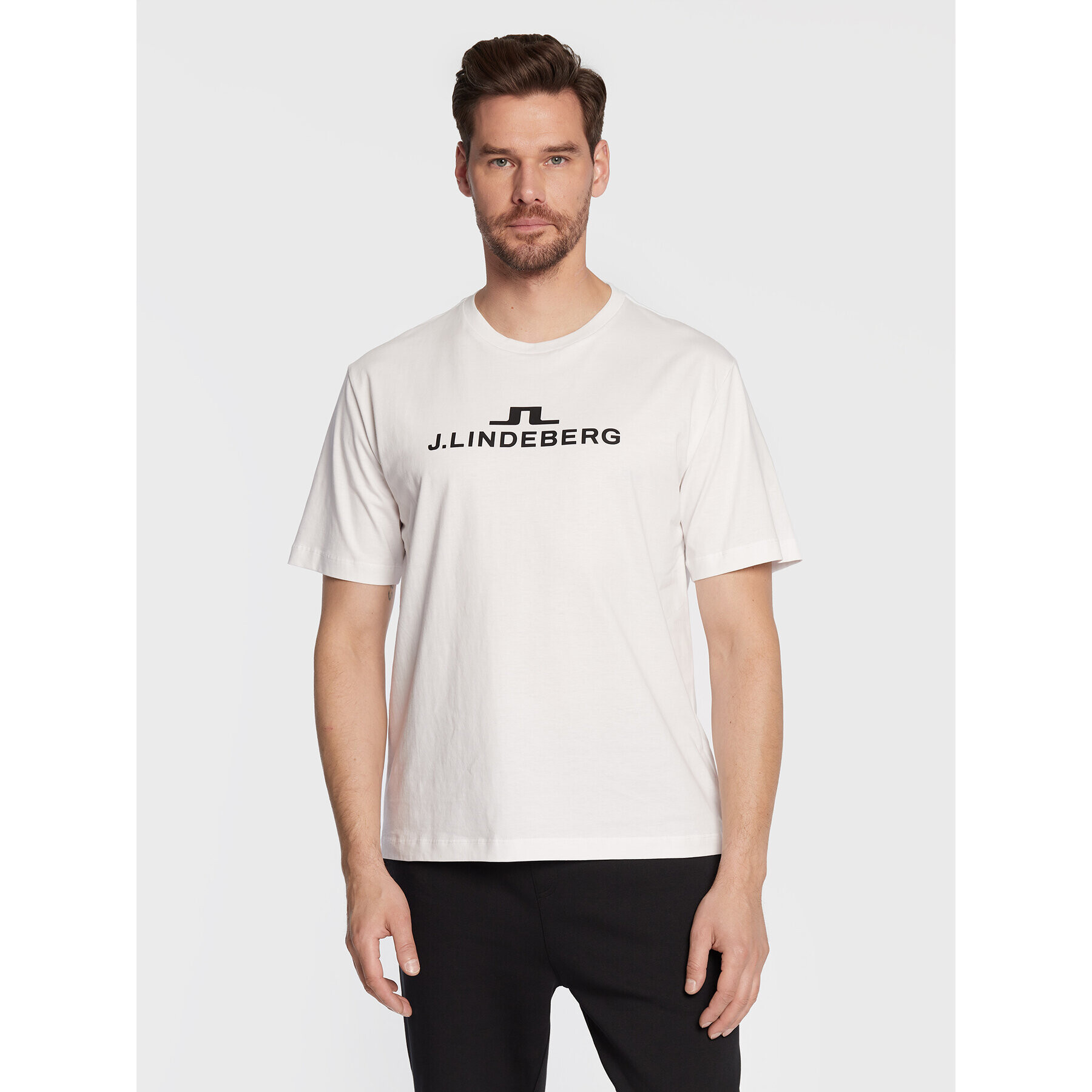 J.Lindeberg Тишърт Alpha AMJT06699 Бял Regular Fit - Pepit.bg