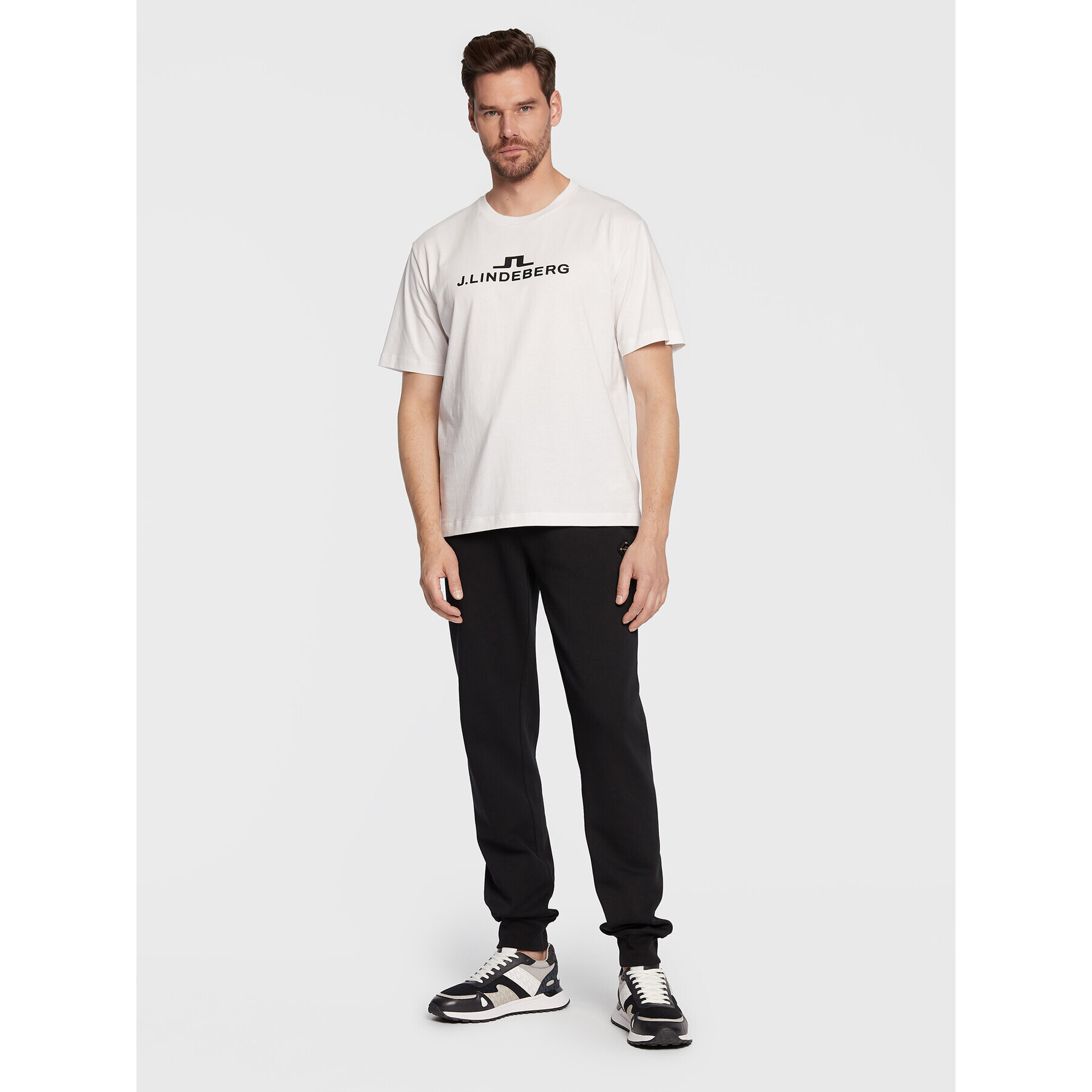J.Lindeberg Тишърт Alpha AMJT06699 Бял Regular Fit - Pepit.bg