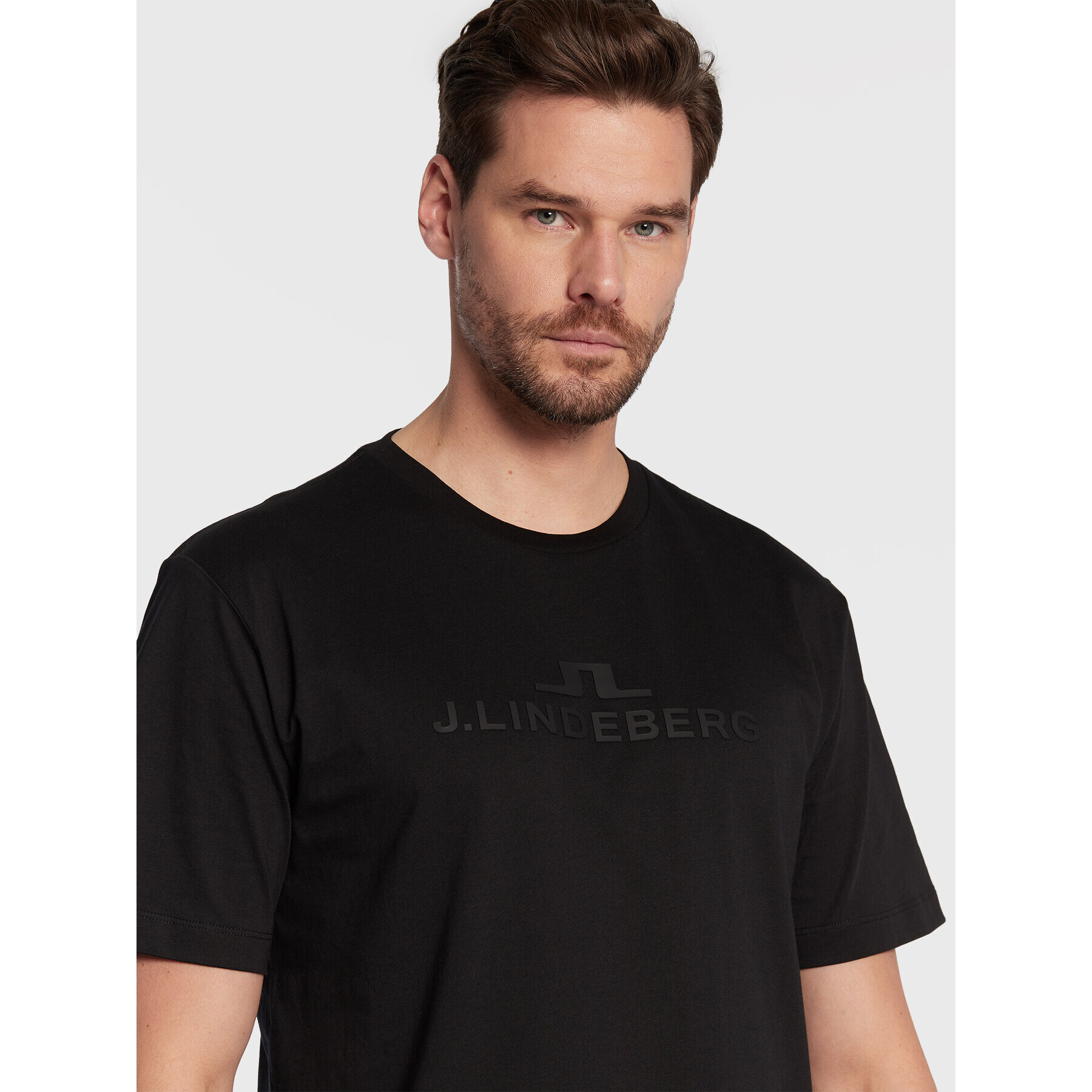 J.Lindeberg Тишърт Alpha AMJT06699 Черен Regular Fit - Pepit.bg