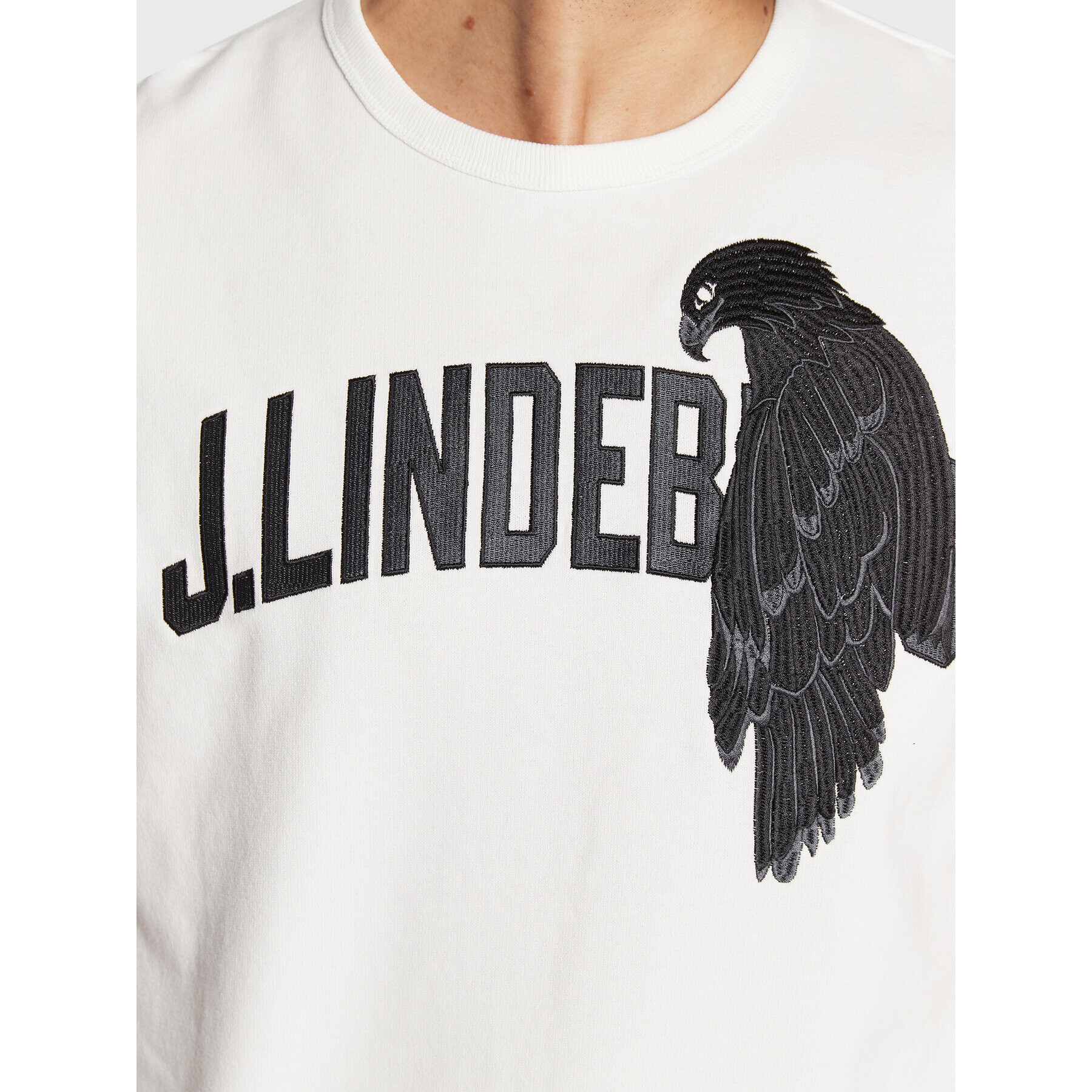 J.Lindeberg Тишърт Camilo FMJT07382 Бял Loose Fit - Pepit.bg