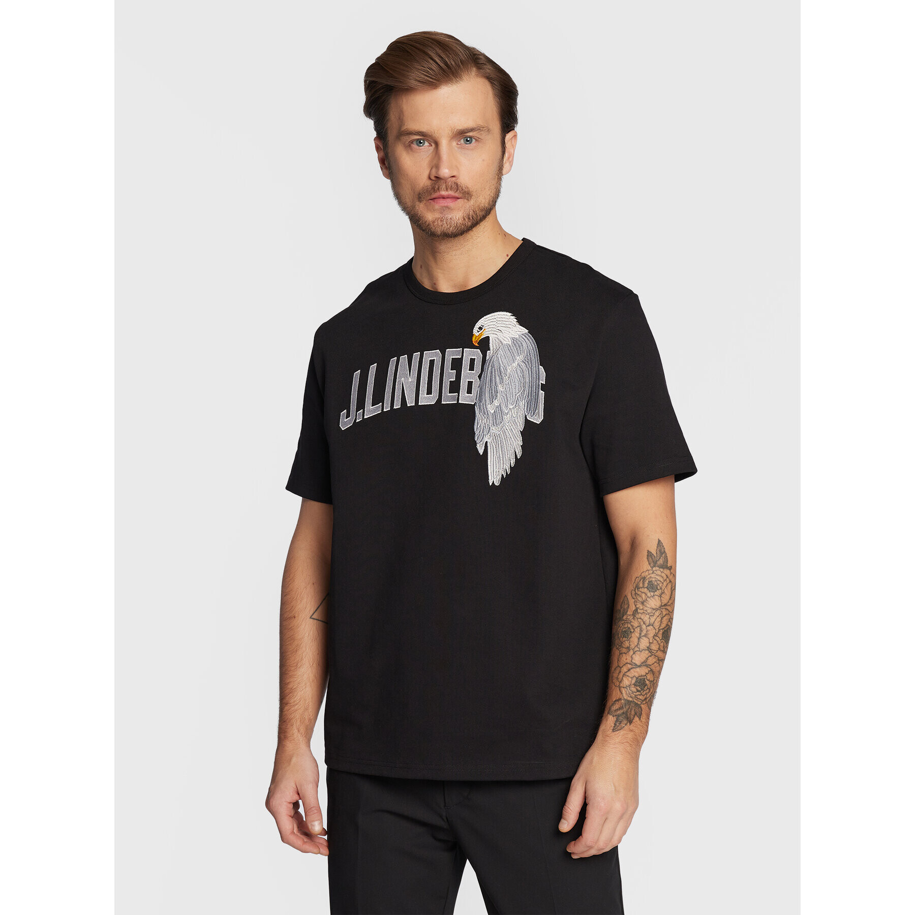 J.Lindeberg Тишърт Camilo FMJT07382 Черен Loose Fit - Pepit.bg