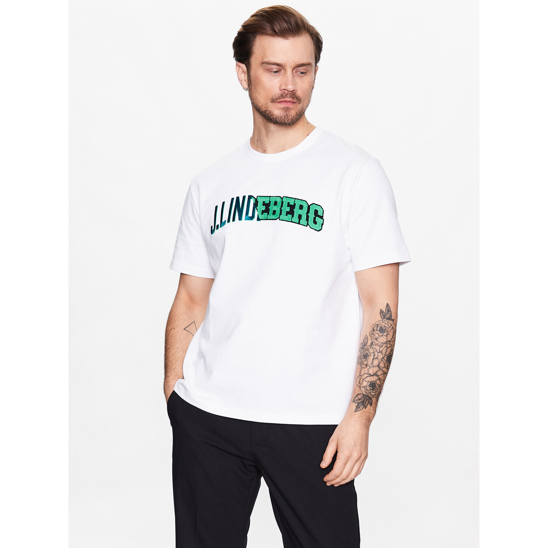 J.Lindeberg Тишърт Camilo FMJT07732 Бял Regular Fit - Pepit.bg