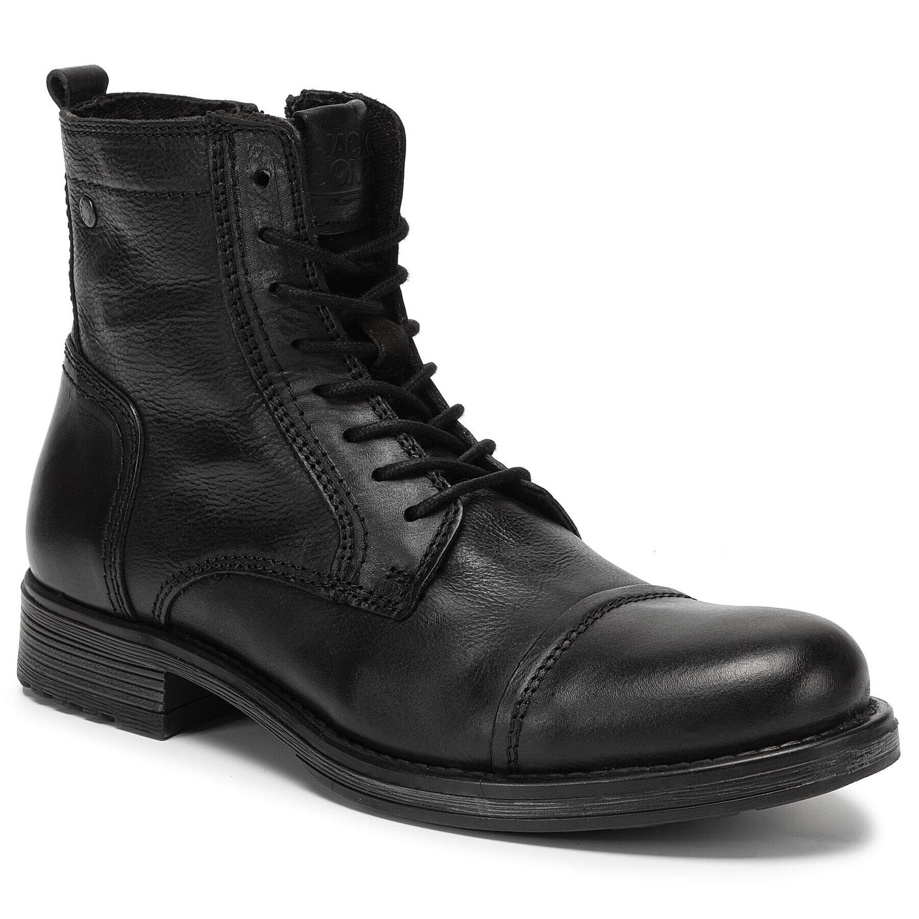 Jack&Jones Ботуши Russel Leather 12155999 Черен - Pepit.bg