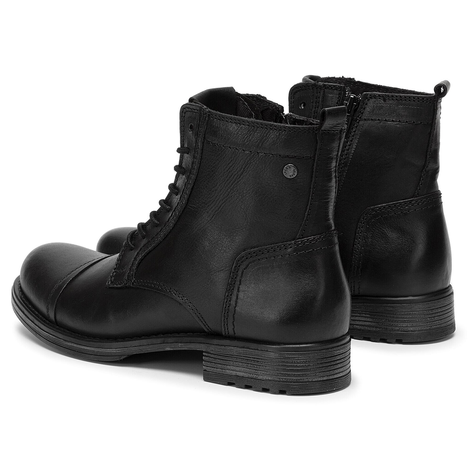 Jack&Jones Ботуши Russel Leather 12155999 Черен - Pepit.bg